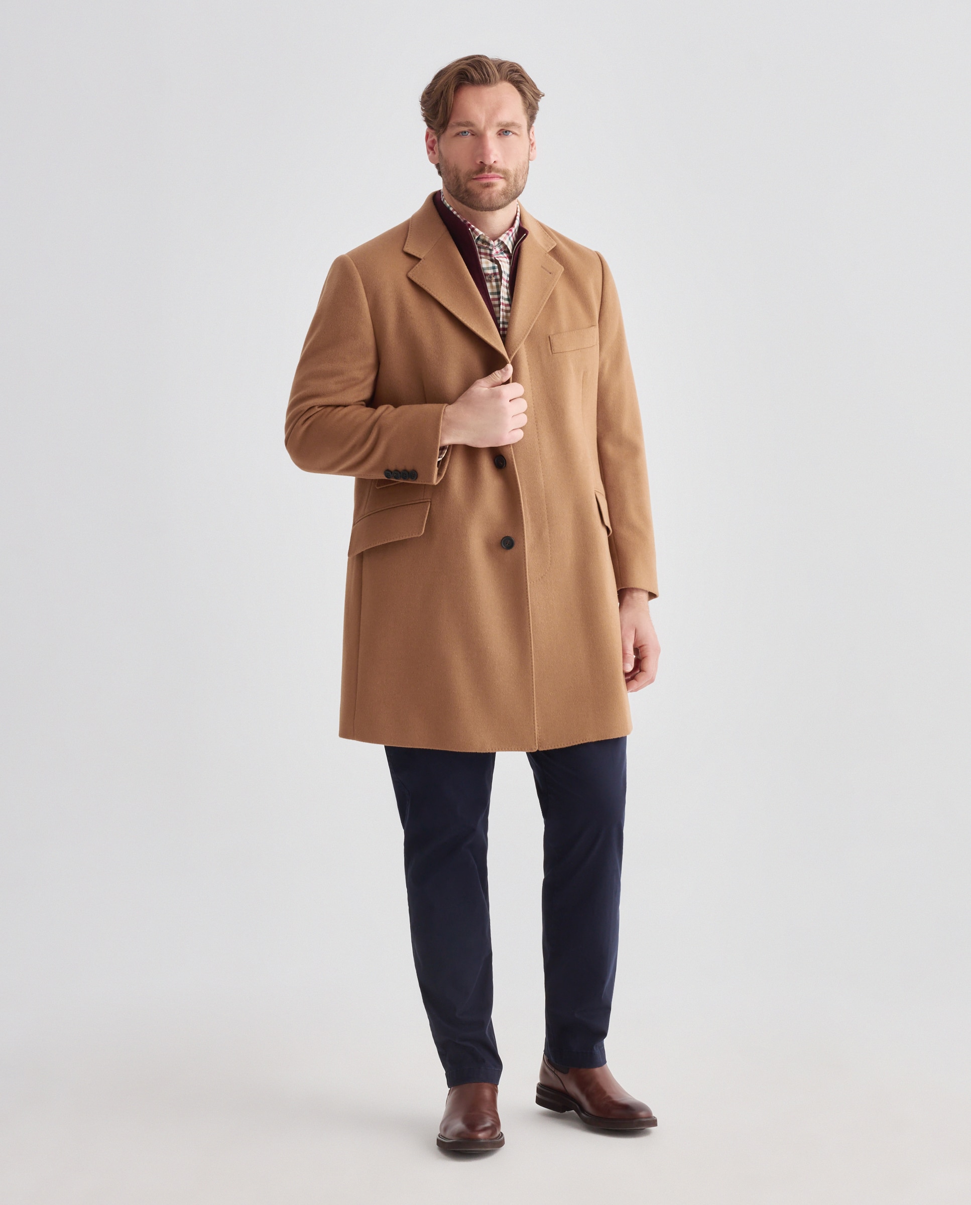 Abrigo clásico paño lana/casmere hombre tallas grandes - Emidio Tucci - 730 Camel 730 Camel-1