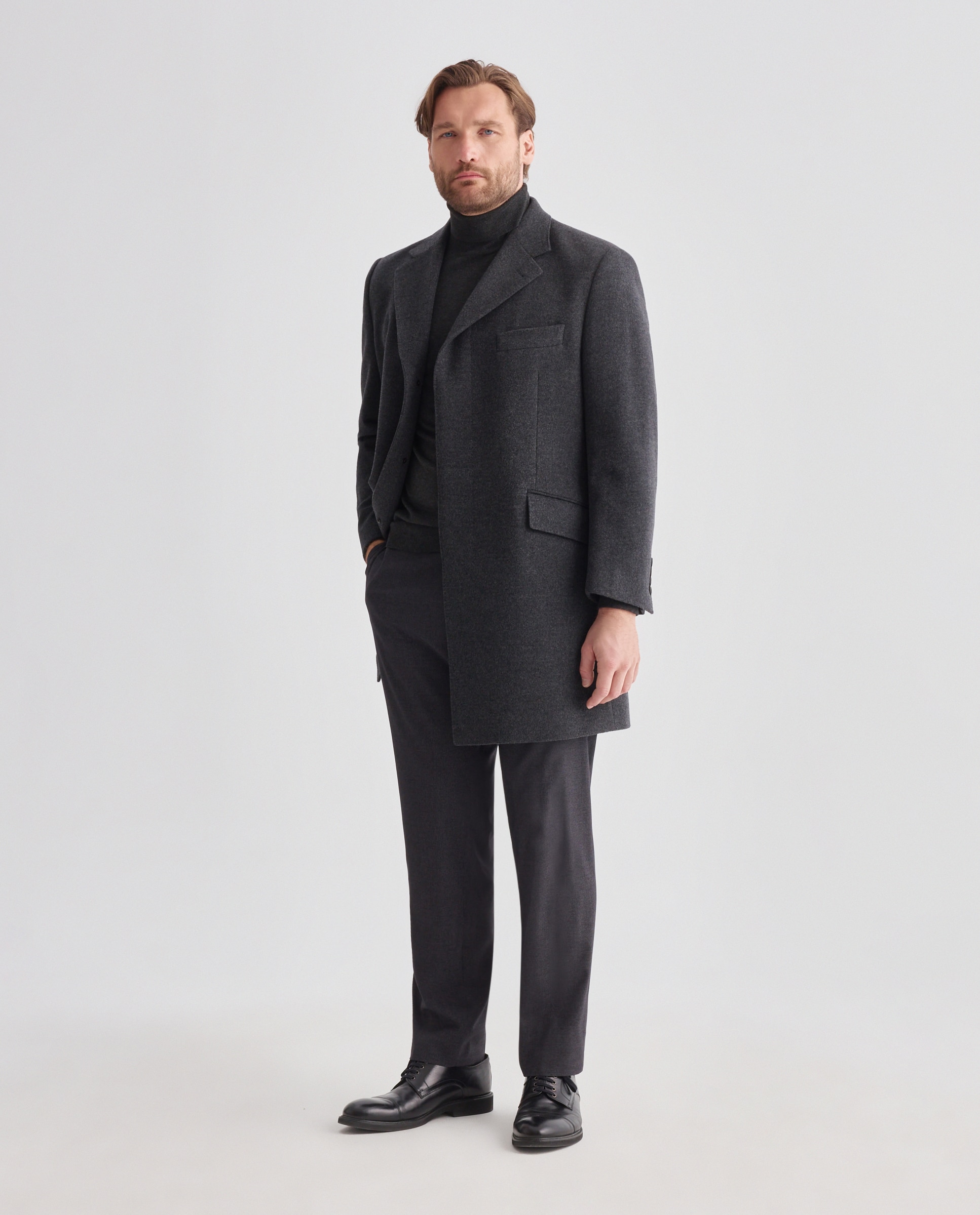 Imagen 0 de Abrigo clásico paño lana/casmere hombre tallas grandes Plomo