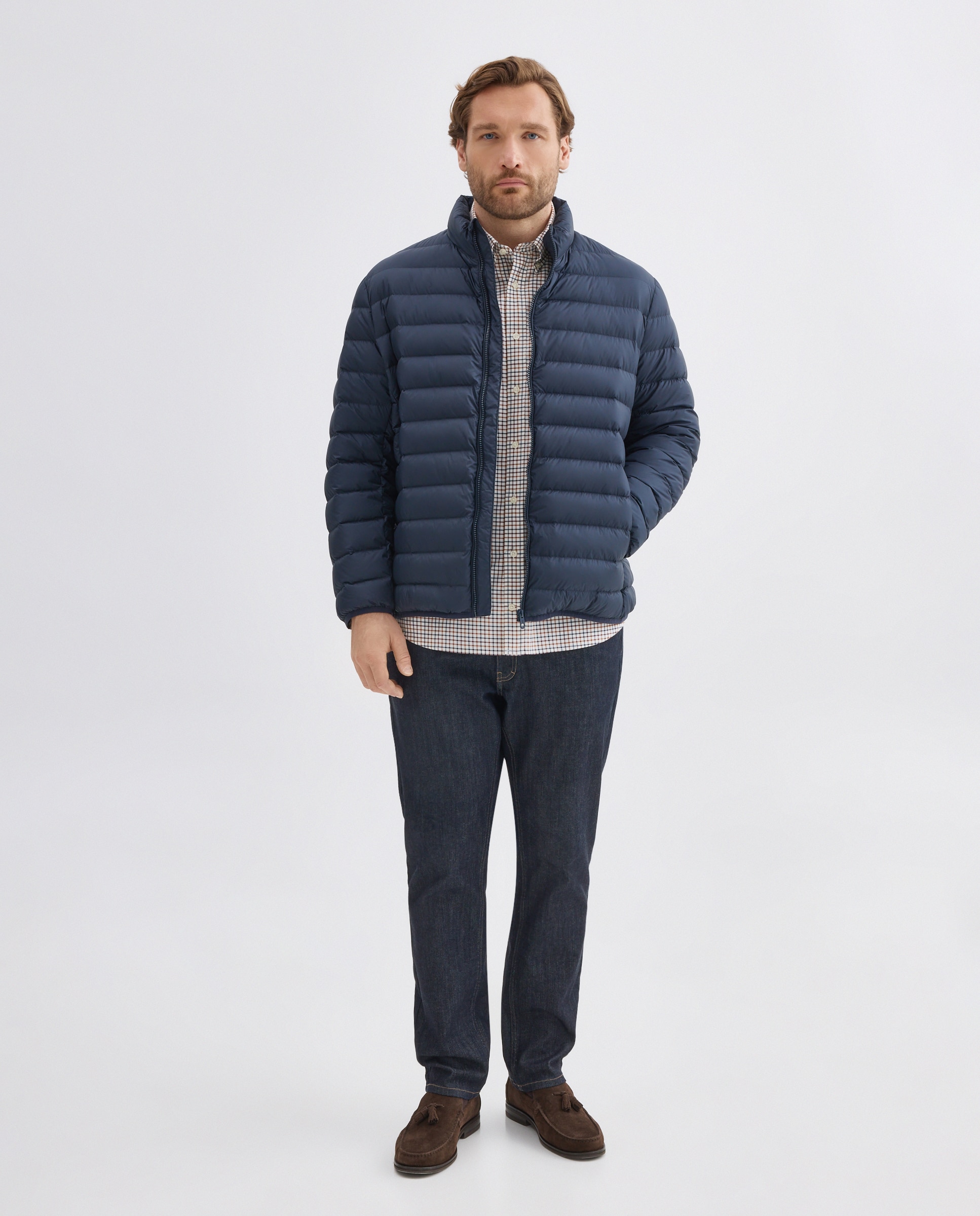 Cazadora pluma natural (90/10) hombre tallas grandes - Emidio Tucci - Azul marino Azul marino-2