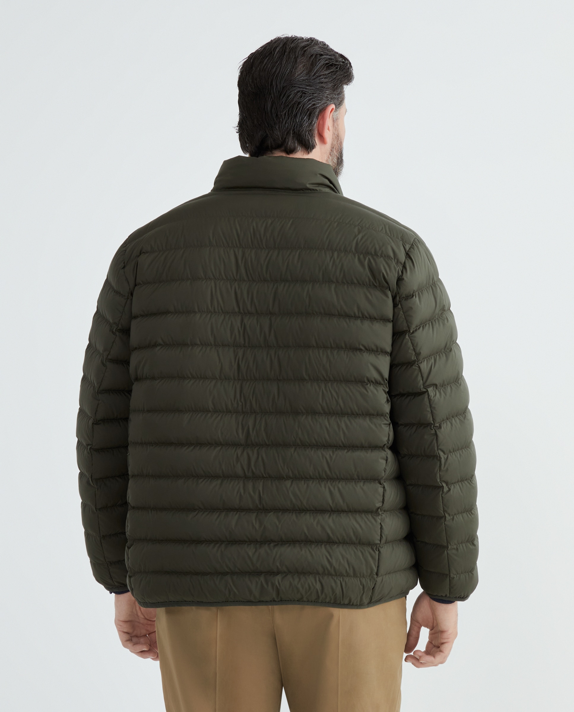 Cazadora pluma natural (90/10) hombre tallas grandes - Emidio Tucci - Kaki Kaki-3