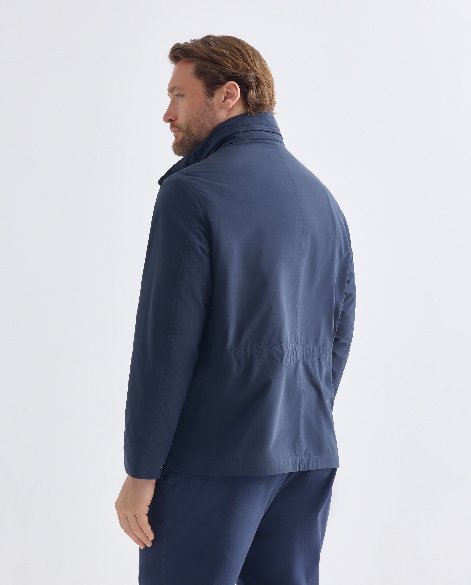 Blusão Desportivo com Bolsos de Remendo Azul-marinho-3