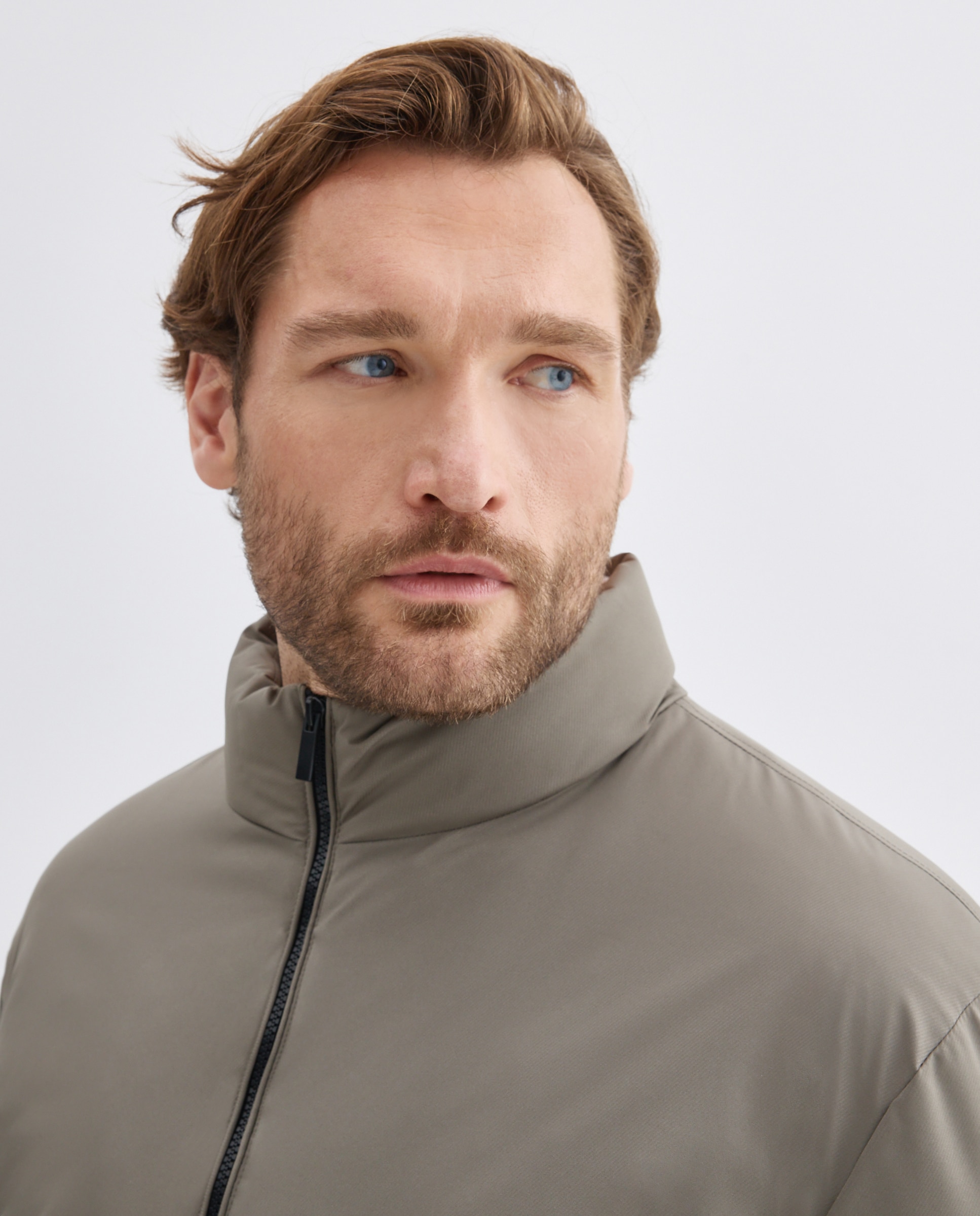 Parka corta de tejido repelente al agua con cremalleras de hombre de tallas grandes - Dustin - Marrón claro Marrón claro-1