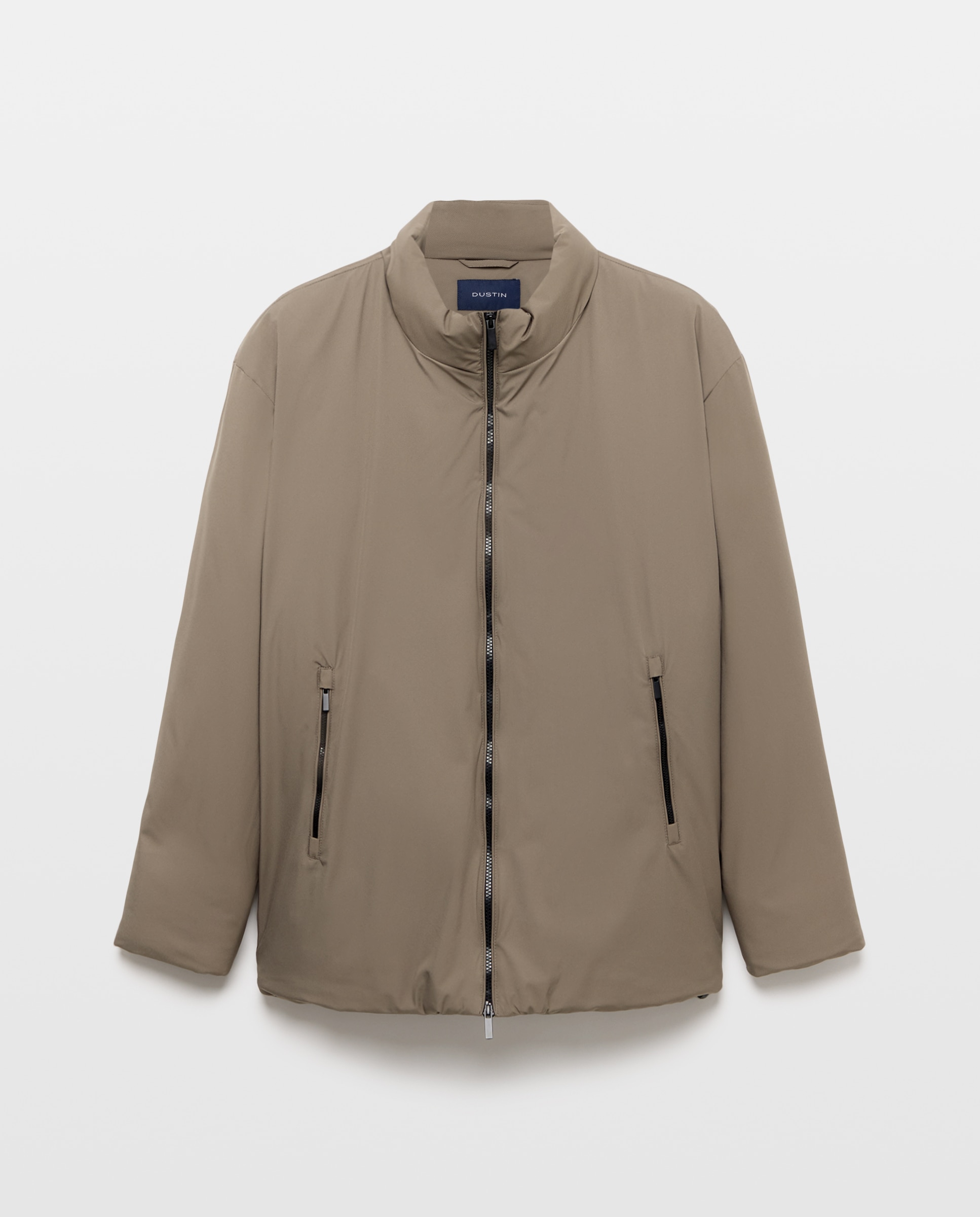 Parka corta de tejido repelente al agua con cremalleras de hombre de tallas grandes - Dustin - Marrón claro Marrón claro-3