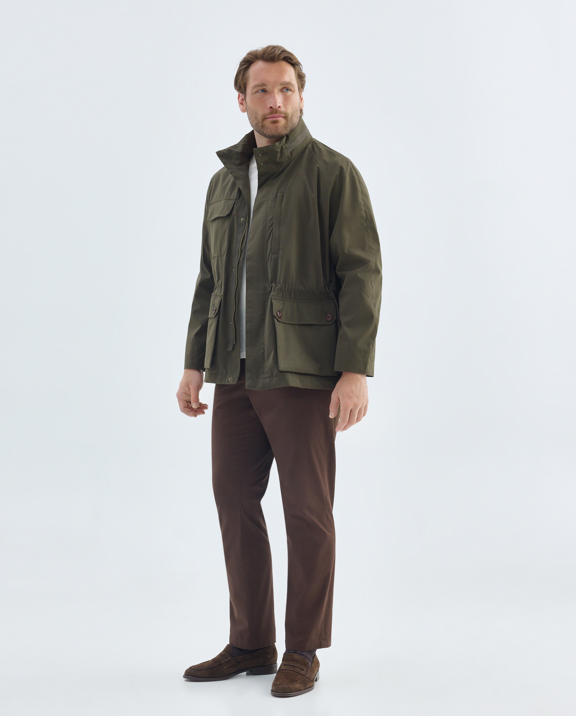 Parka transpirable y repelente al agua mezcla con algodón hombre tallas grandes - Emidio Tucci - Kaki Kaki-2
