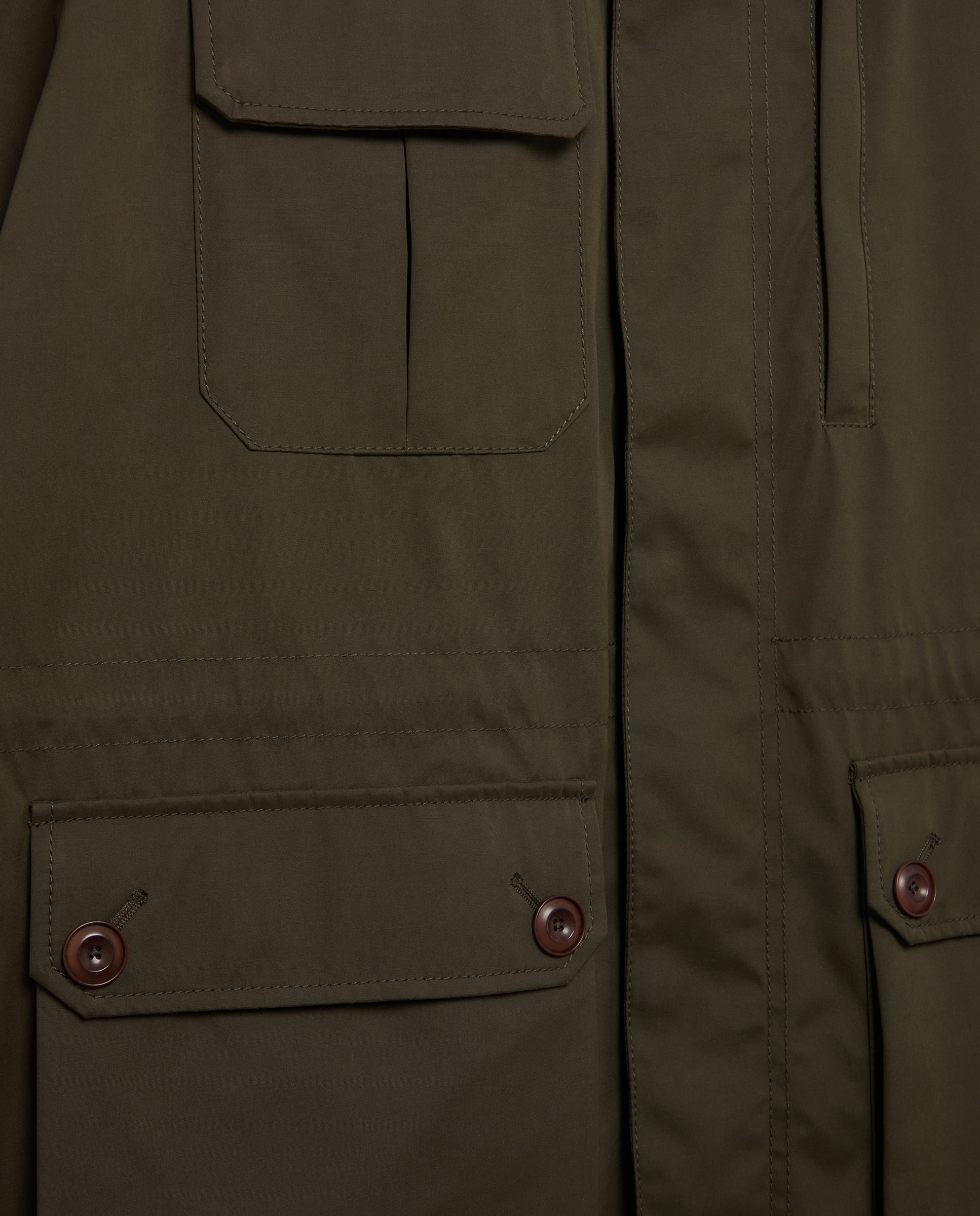 Parka transpirable y repelente al agua mezcla con algodón hombre tallas grandes - Emidio Tucci - Kaki Kaki-5