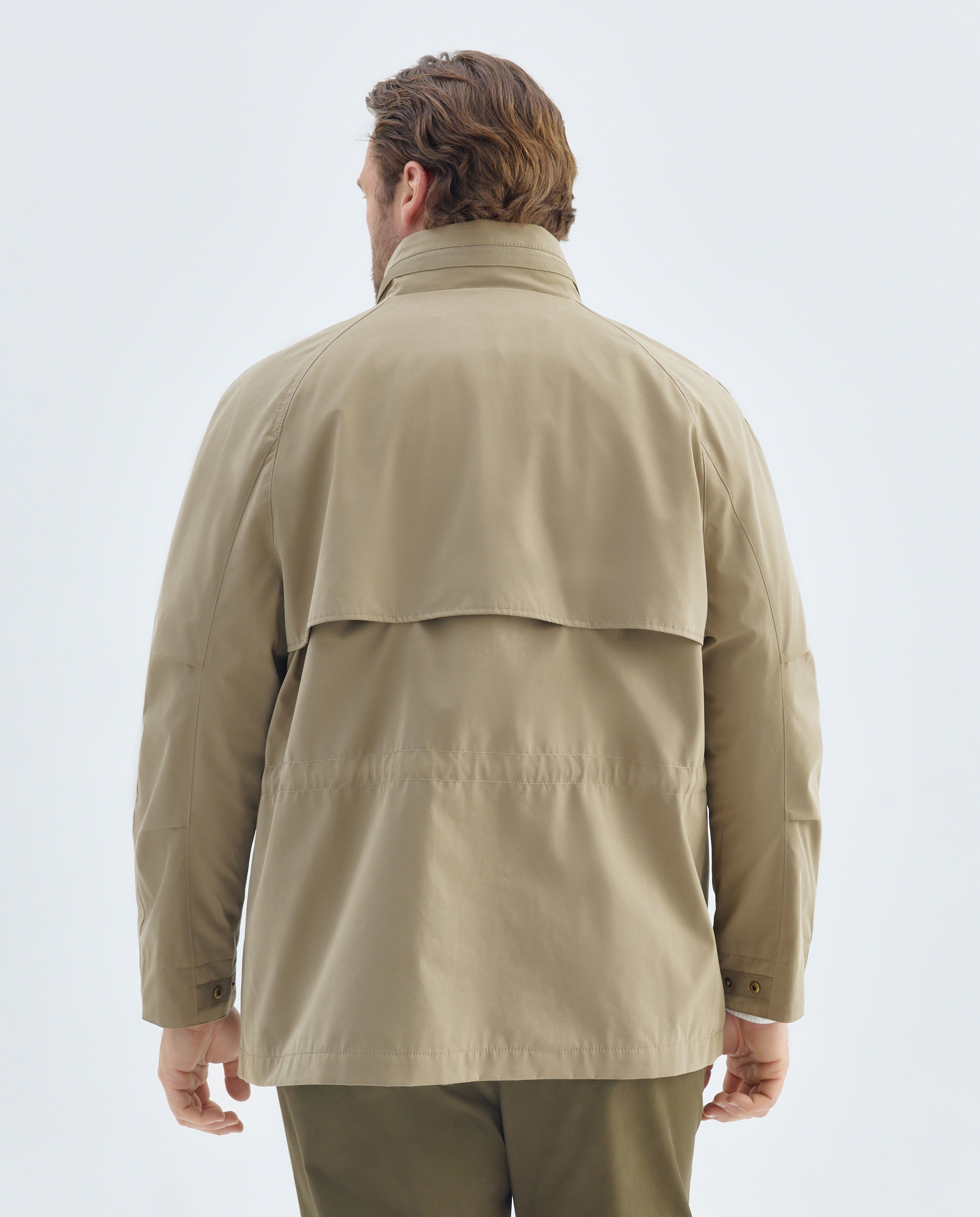 Parka Respirável e Repelente de Água Tamanhos Grandes Taupe-3
