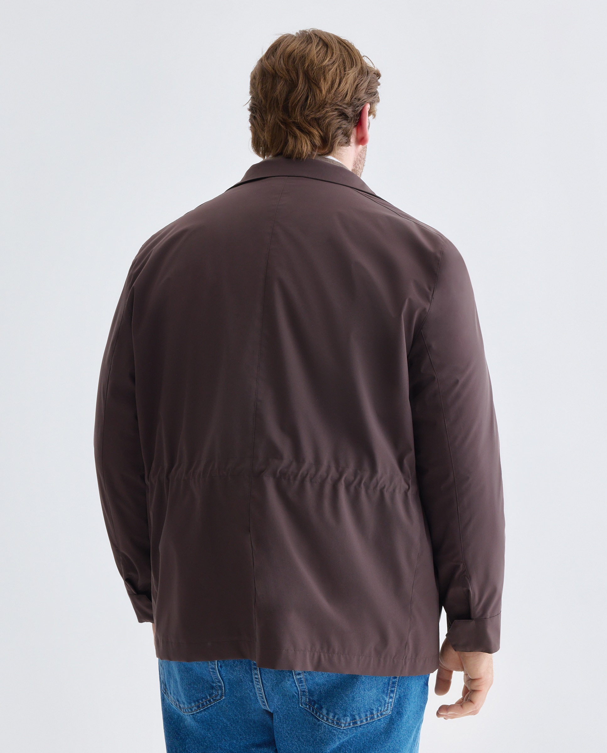 Parka multibolsillos tejido técnico hombre tallas grandes - Emidio Tucci - Marrón oscuro Marrón oscuro-3
