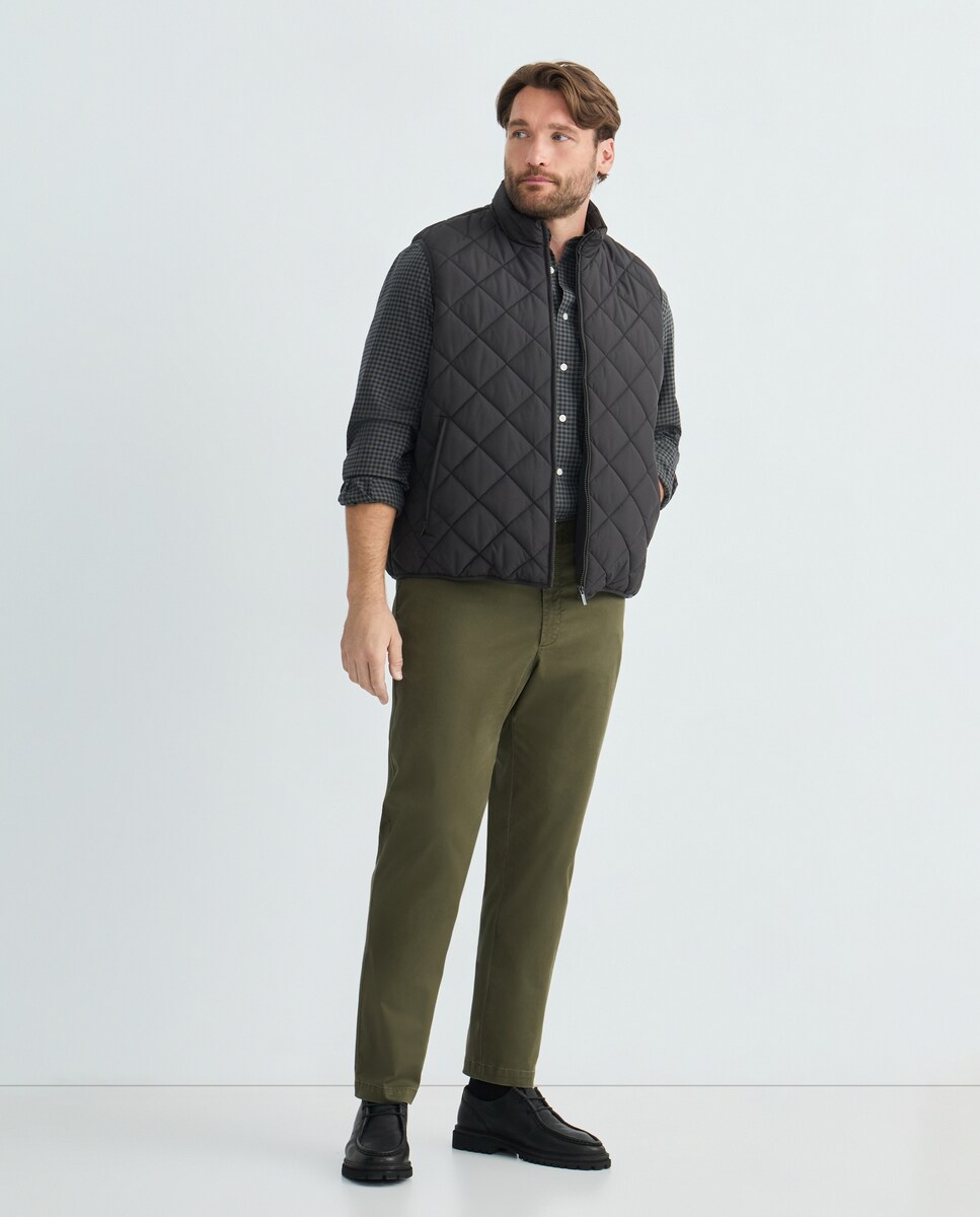 Pantalones Cortos Pull And Bear Blend Sergio - Pantalones Cortos Chinos Para Hombre Con Diseño De Rombos, Corte Regular, Negro (70155)., XXXL Pantalones Cortos Chinos Hombre