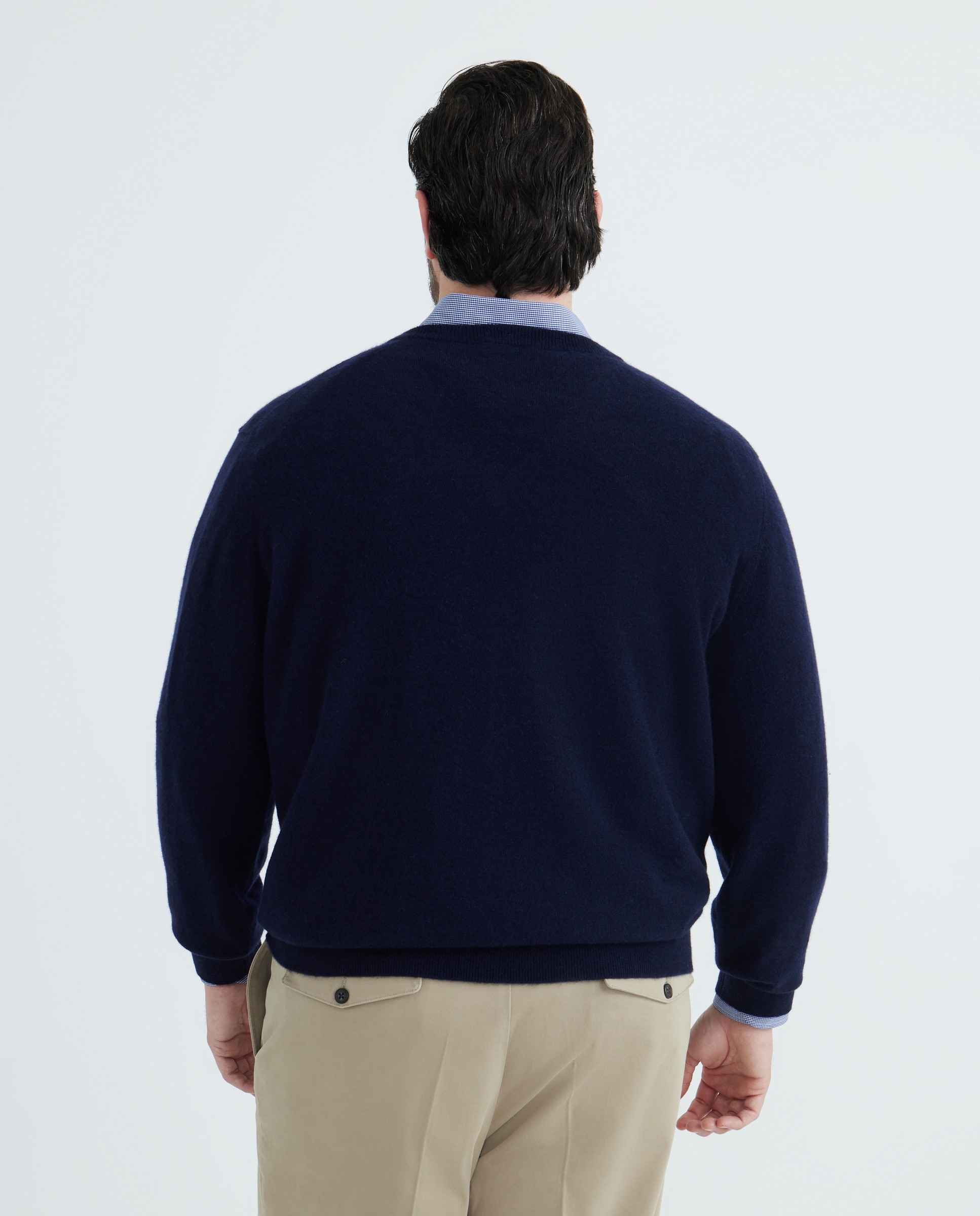 Jersey cuello pico 100% cashmere hombre - Emidio Tucci - Azul marino Azul marino-3