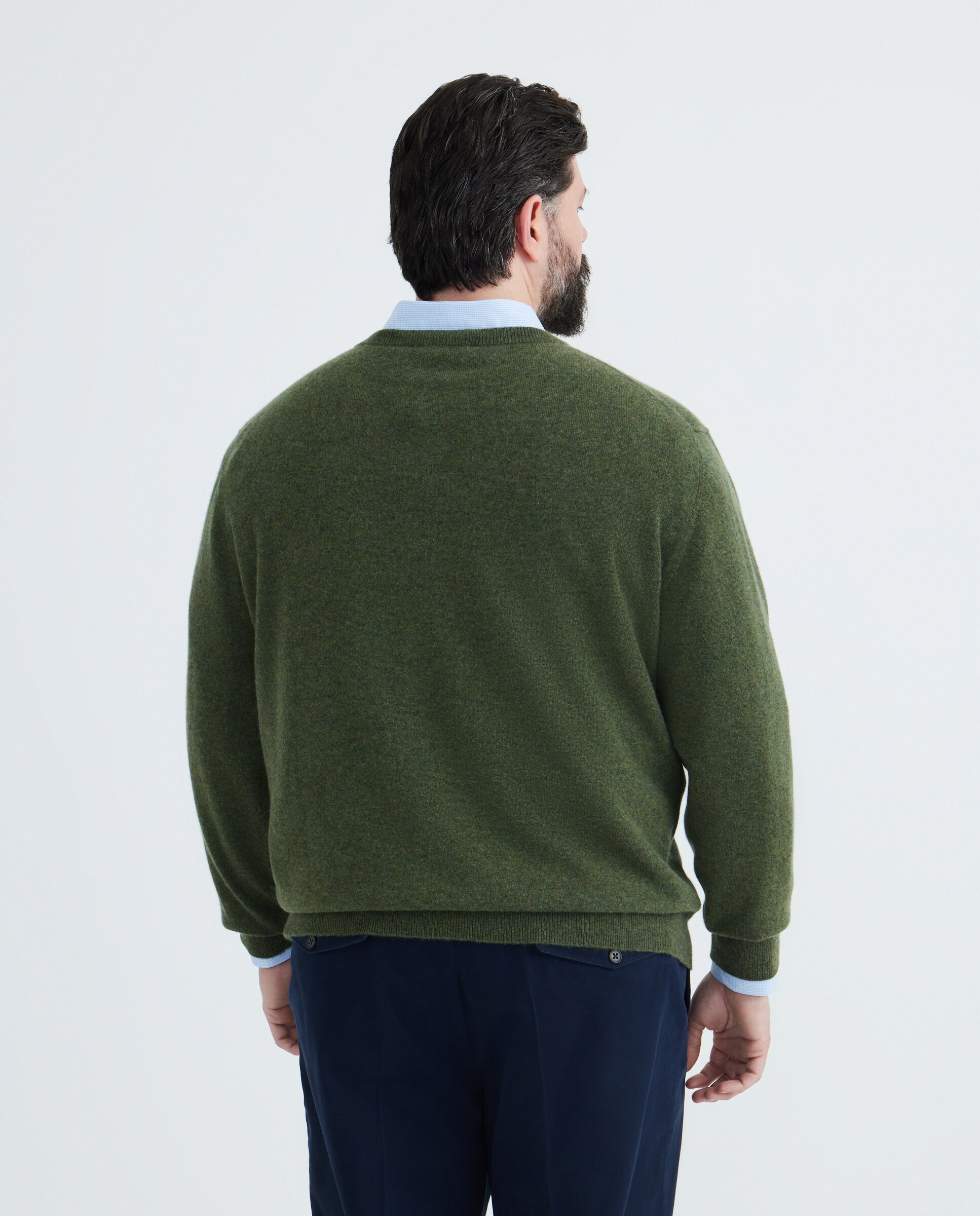 Jersey cuello pico 100% cashmere hombre - Emidio Tucci - Kaki Kaki-3