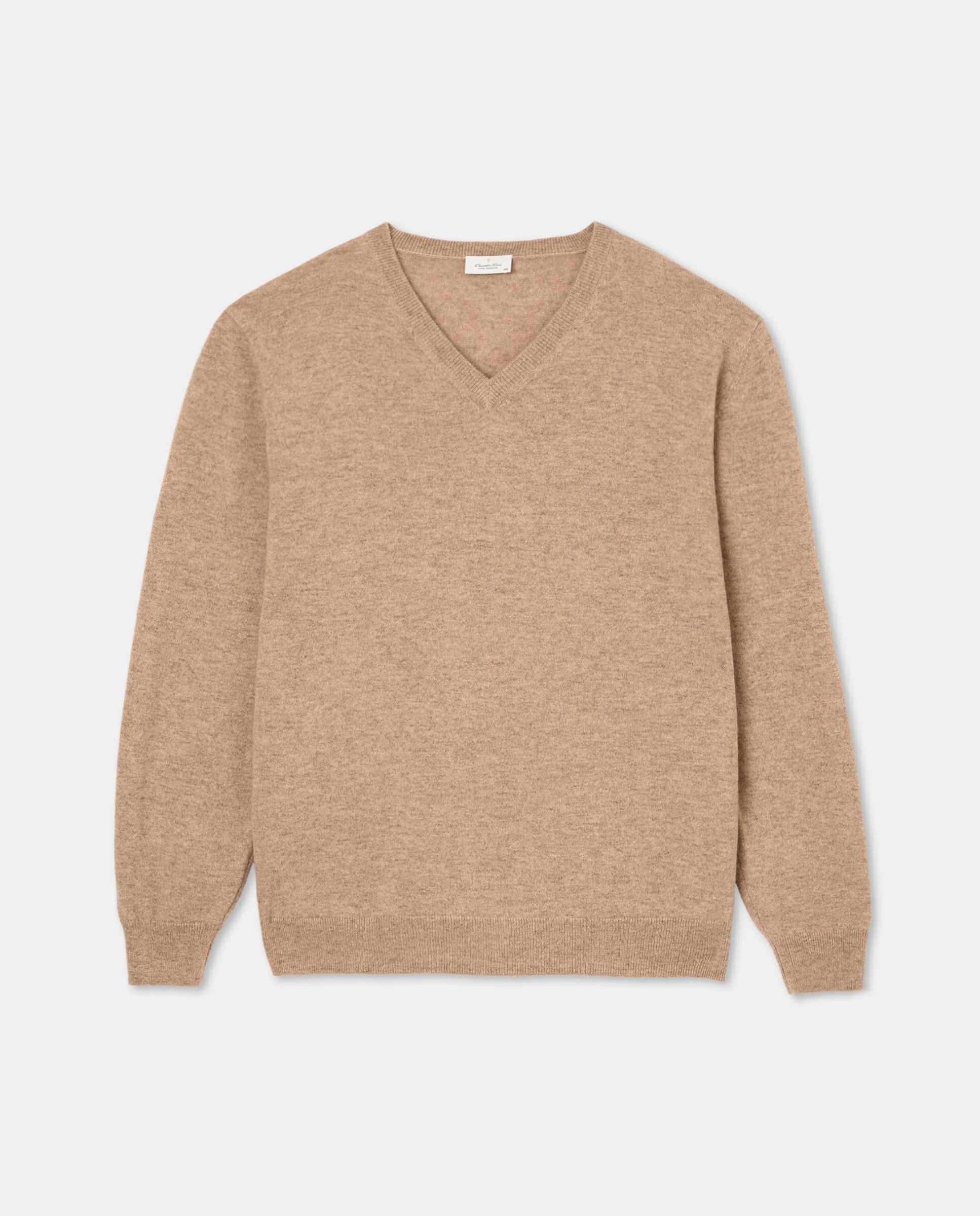 Jersey cuello pico 100% cashmere hombre - Emidio Tucci - Beige Beige-4