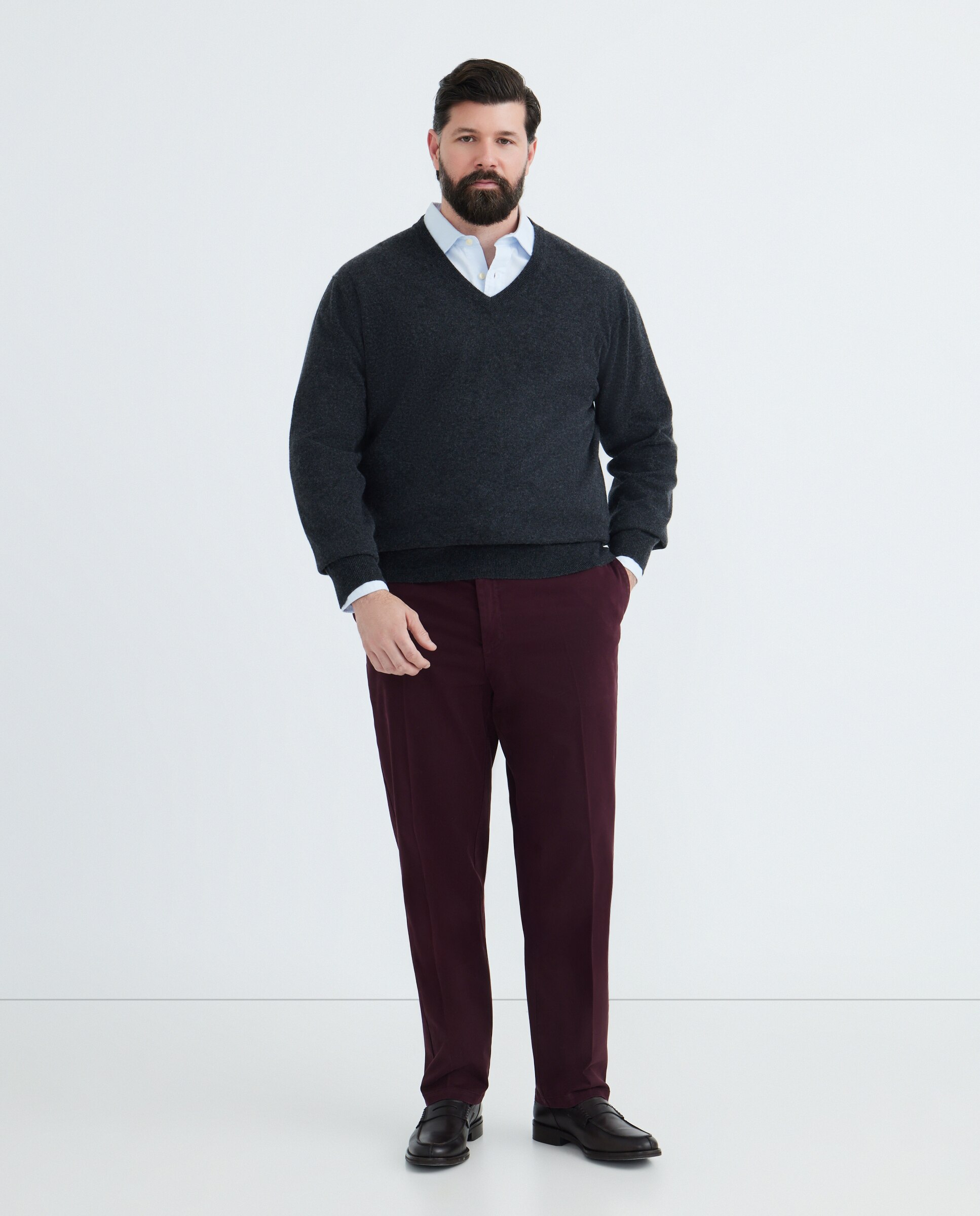 Jersey cuello pico 100% cashmere hombre - Emidio Tucci - Gris oscuro Gris oscuro-2
