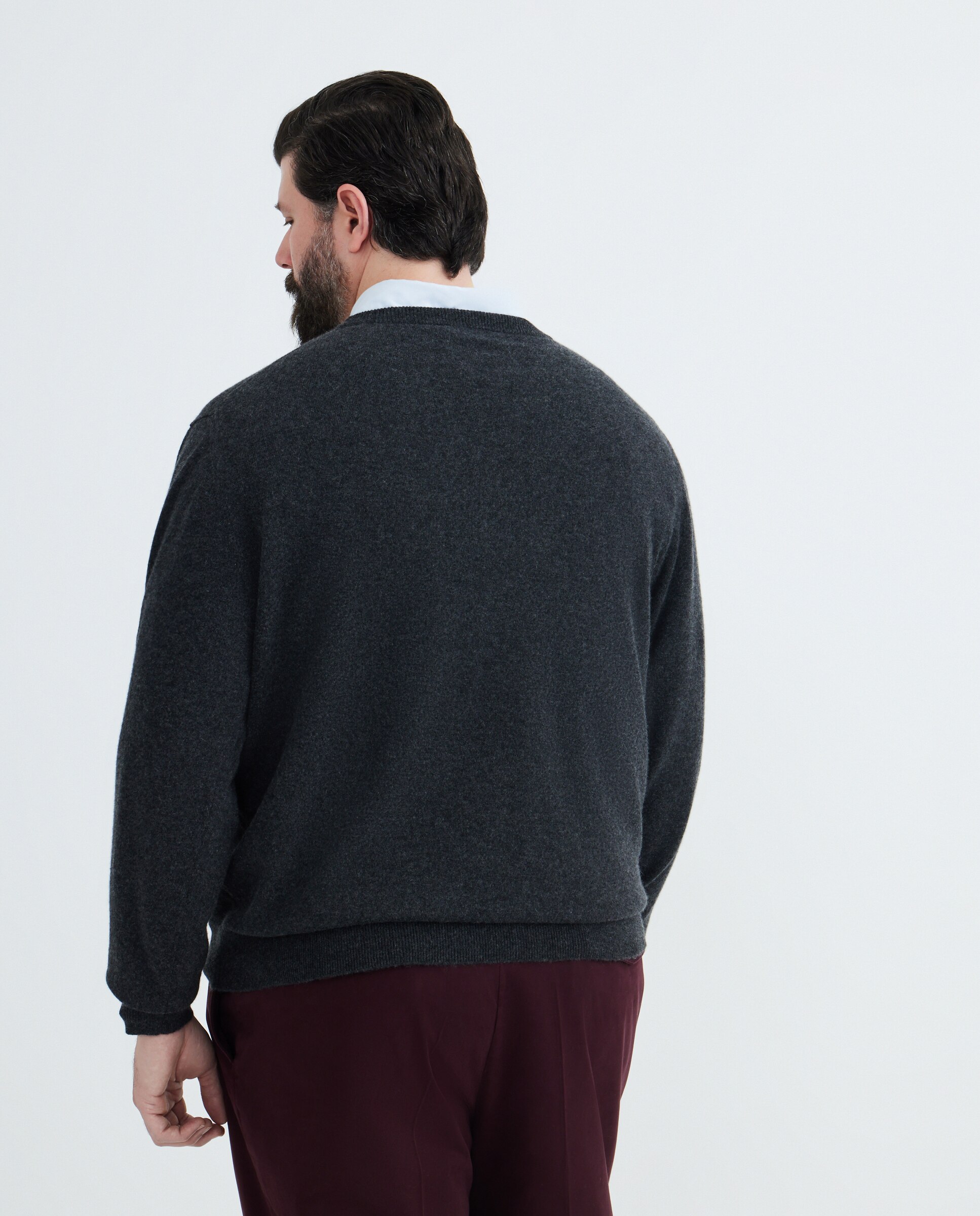 Jersey cuello pico 100% cashmere hombre - Emidio Tucci - Gris oscuro Gris oscuro-3