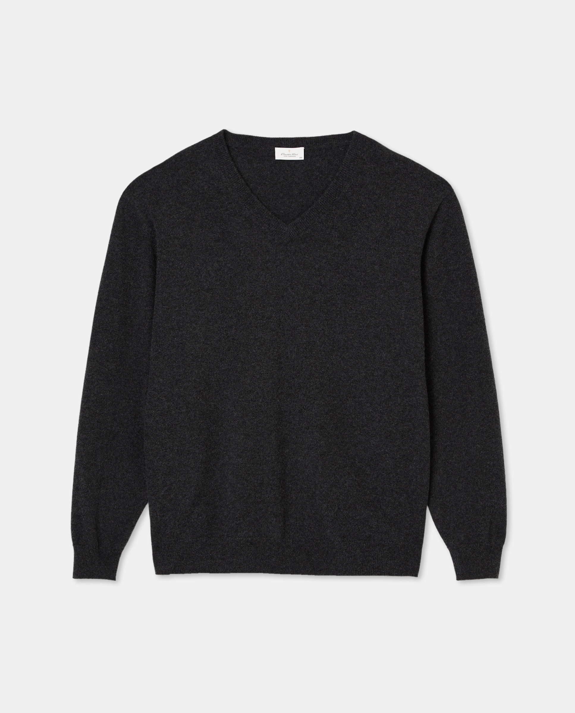 Jersey cuello pico 100% cashmere hombre - Emidio Tucci - Gris oscuro Gris oscuro-4