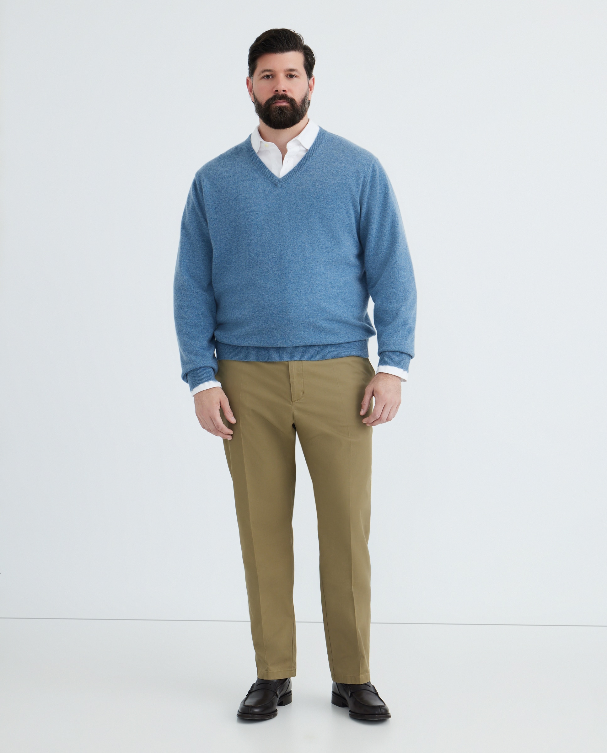 Jersey cuello pico 100% cashmere hombre - Emidio Tucci - Azul Azul-2