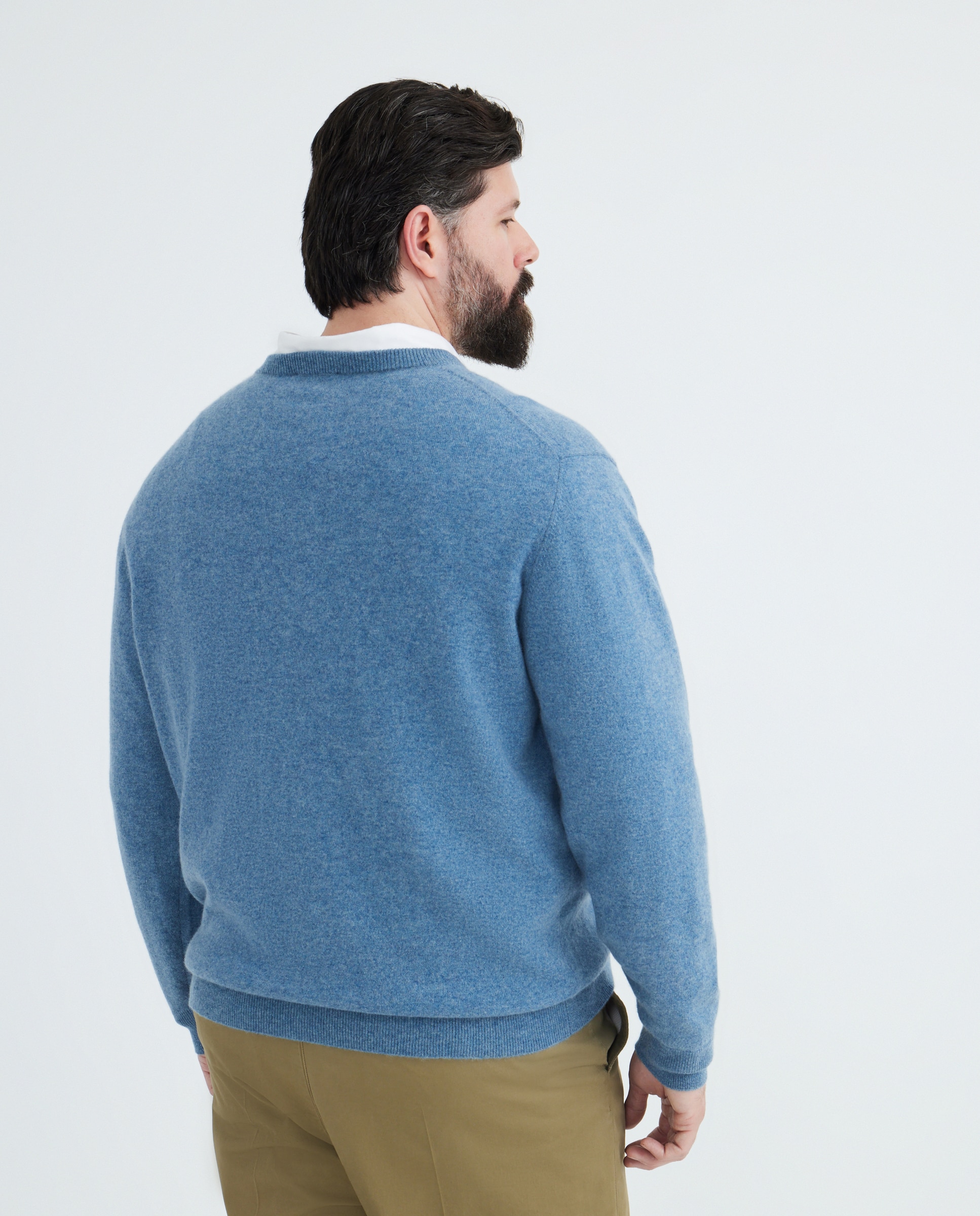 Jersey cuello pico 100% cashmere hombre - Emidio Tucci - Azul Azul-3