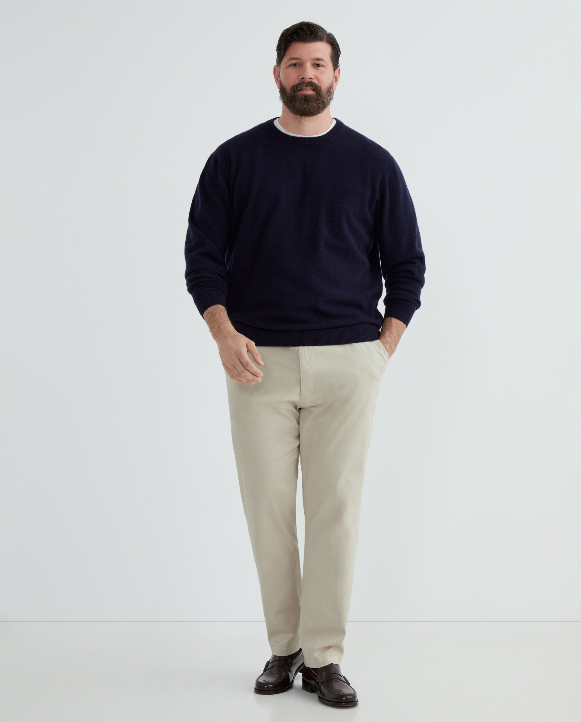 Jersey cuello redondo 100% cashmere hombre - Emidio Tucci - Azul marino Azul marino-1
