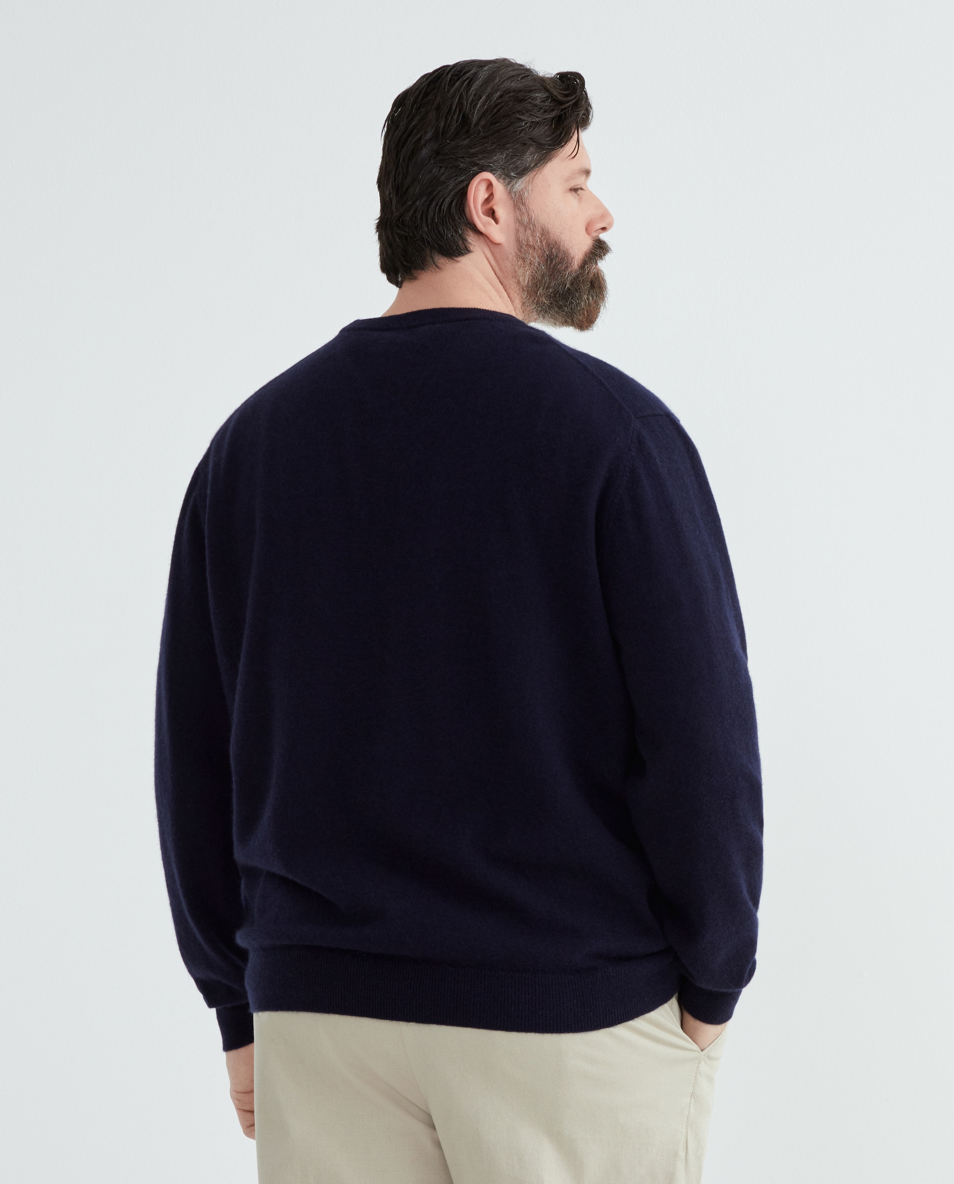 Jersey cuello redondo 100% cashmere hombre - Emidio Tucci - Azul marino Azul marino-3