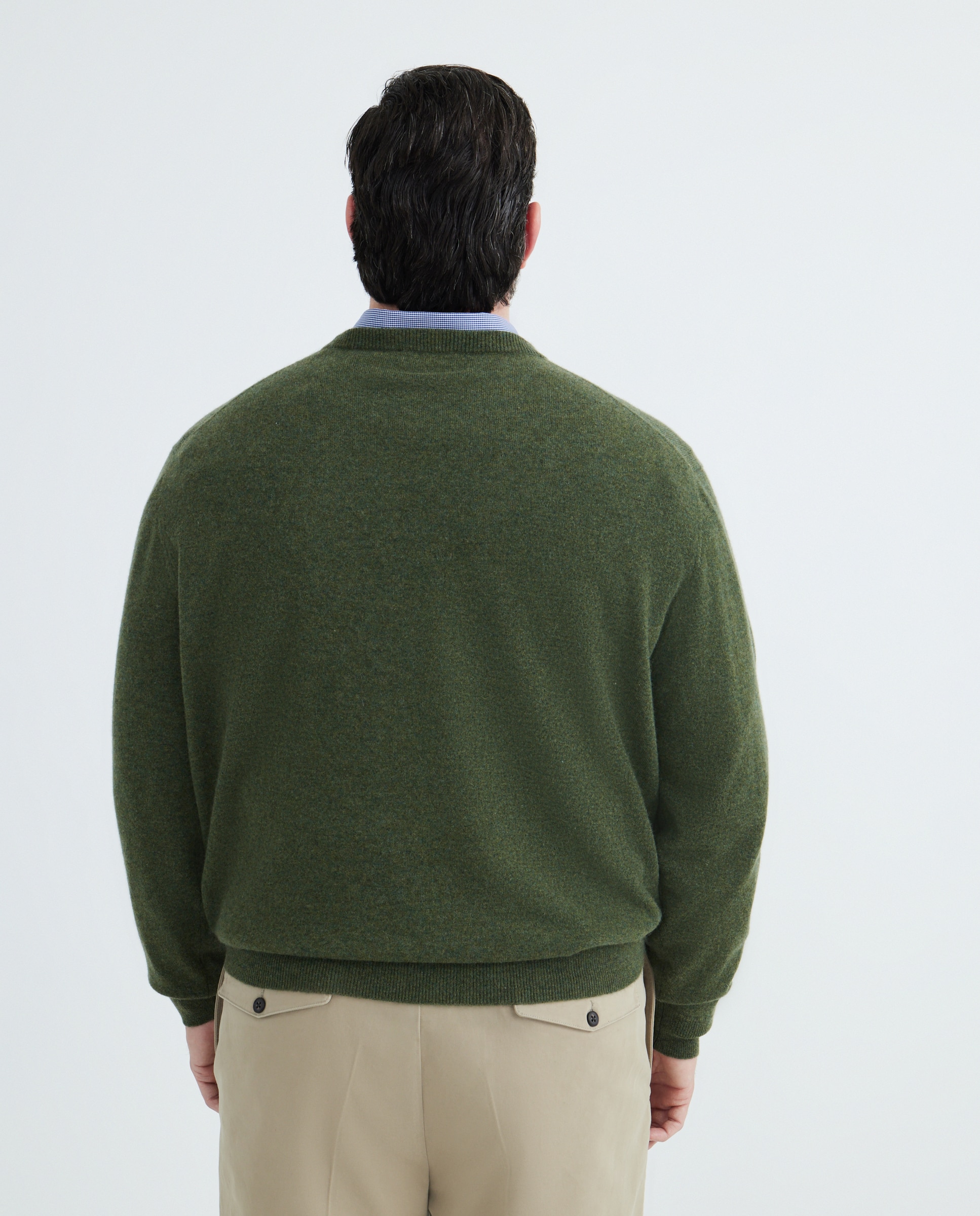 Jersey cuello redondo 100% cashmere hombre - Emidio Tucci - Kaki Kaki-3