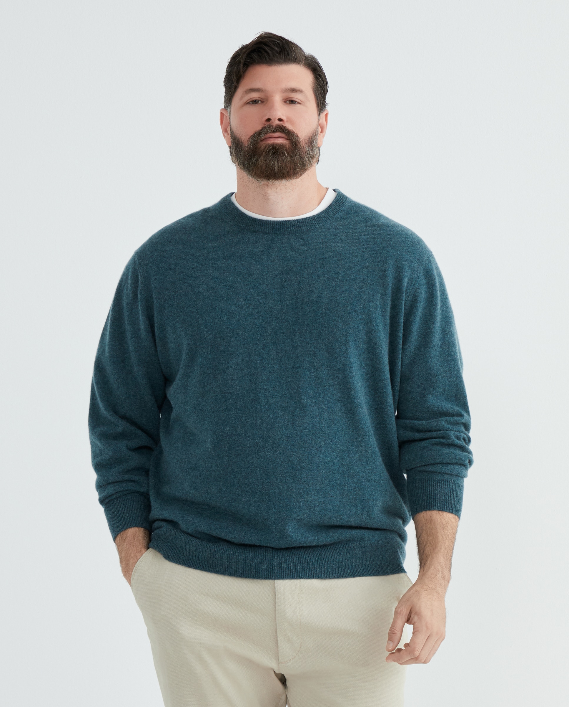 Jersey cuello redondo 100% cashmere hombre - Emidio Tucci - Verde Verde-1