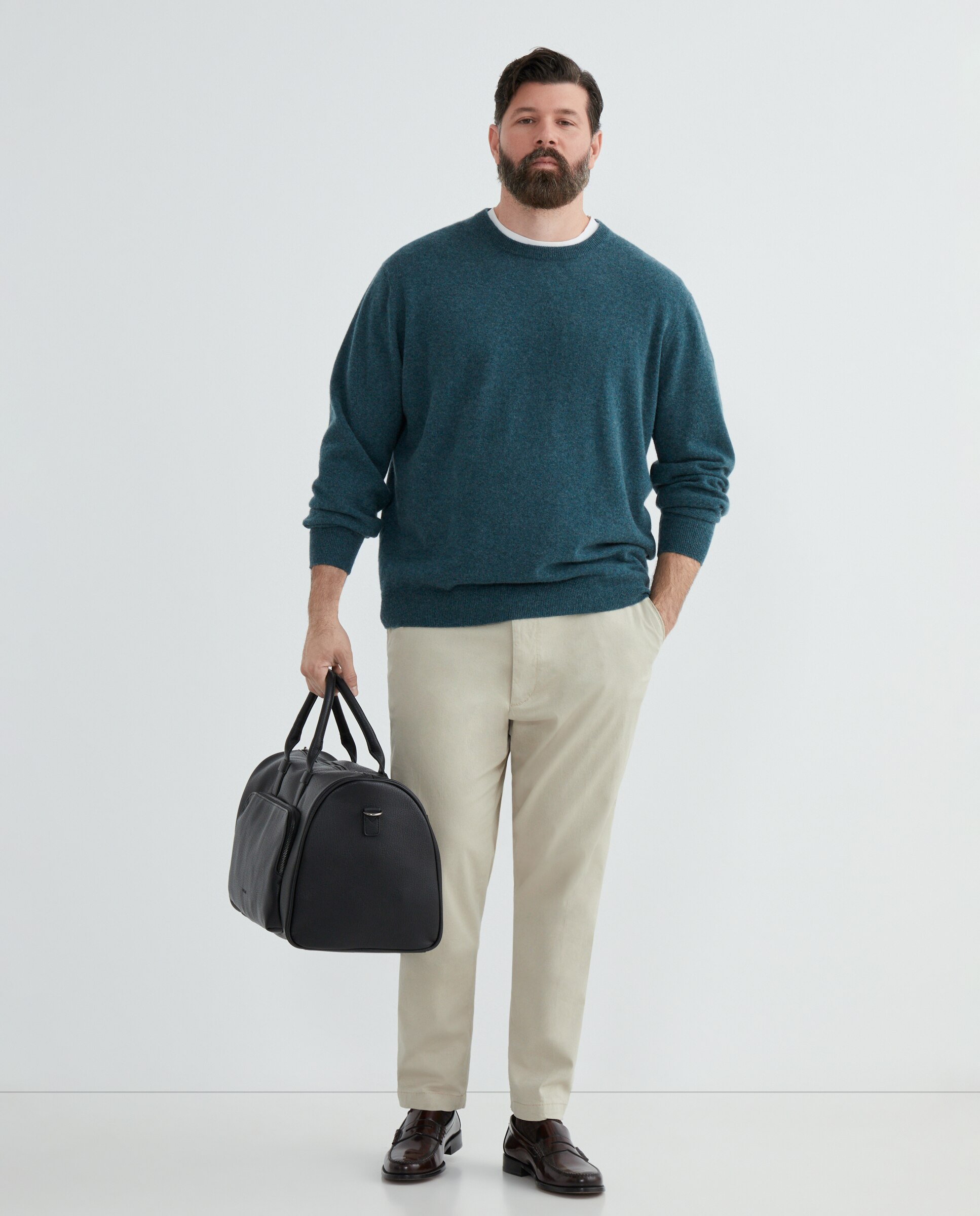 Jersey cuello redondo 100% cashmere hombre - Emidio Tucci - Verde Verde-2