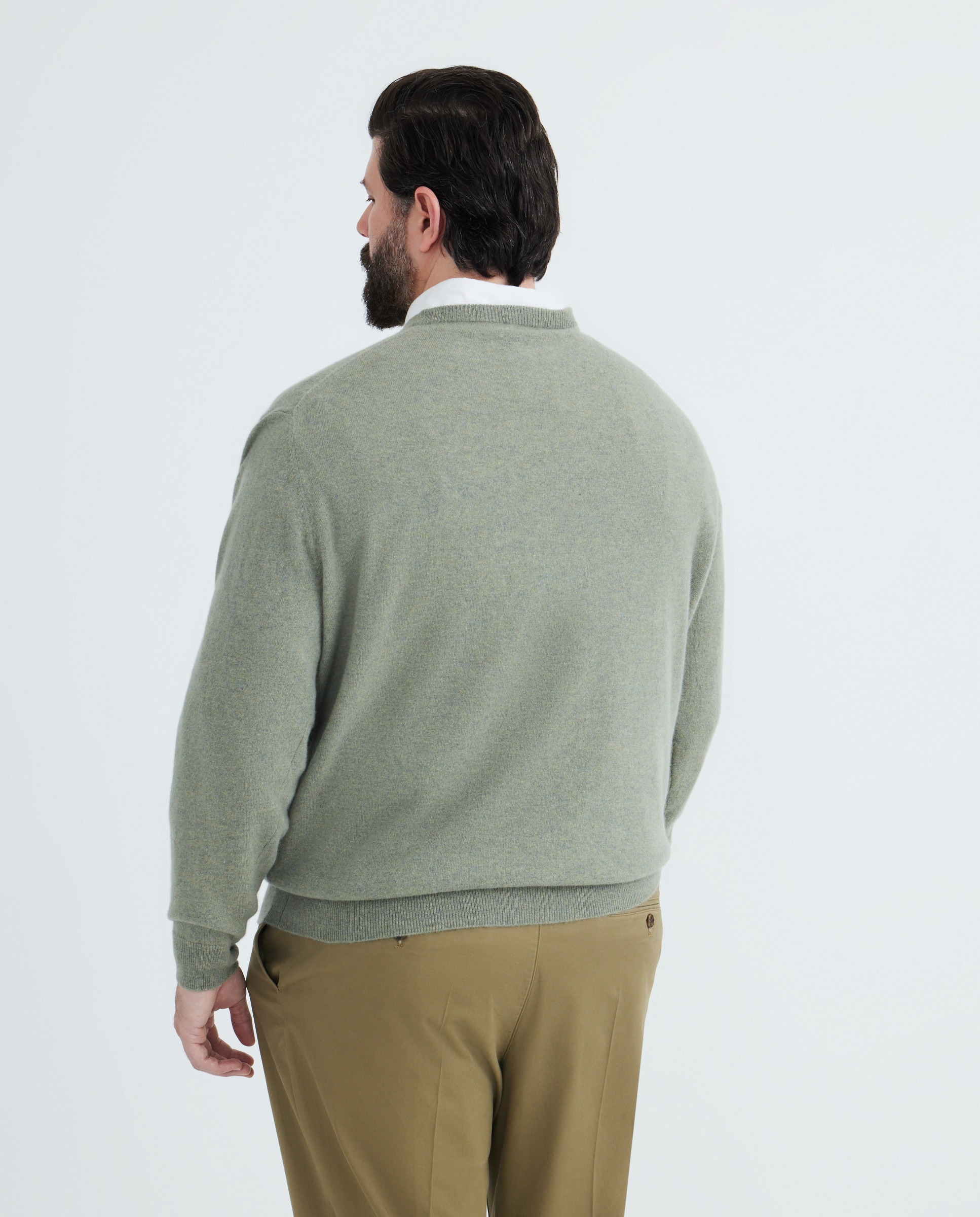 Jersey cuello redondo 100% cashmere hombre - Emidio Tucci - Verde claro Verde claro-3