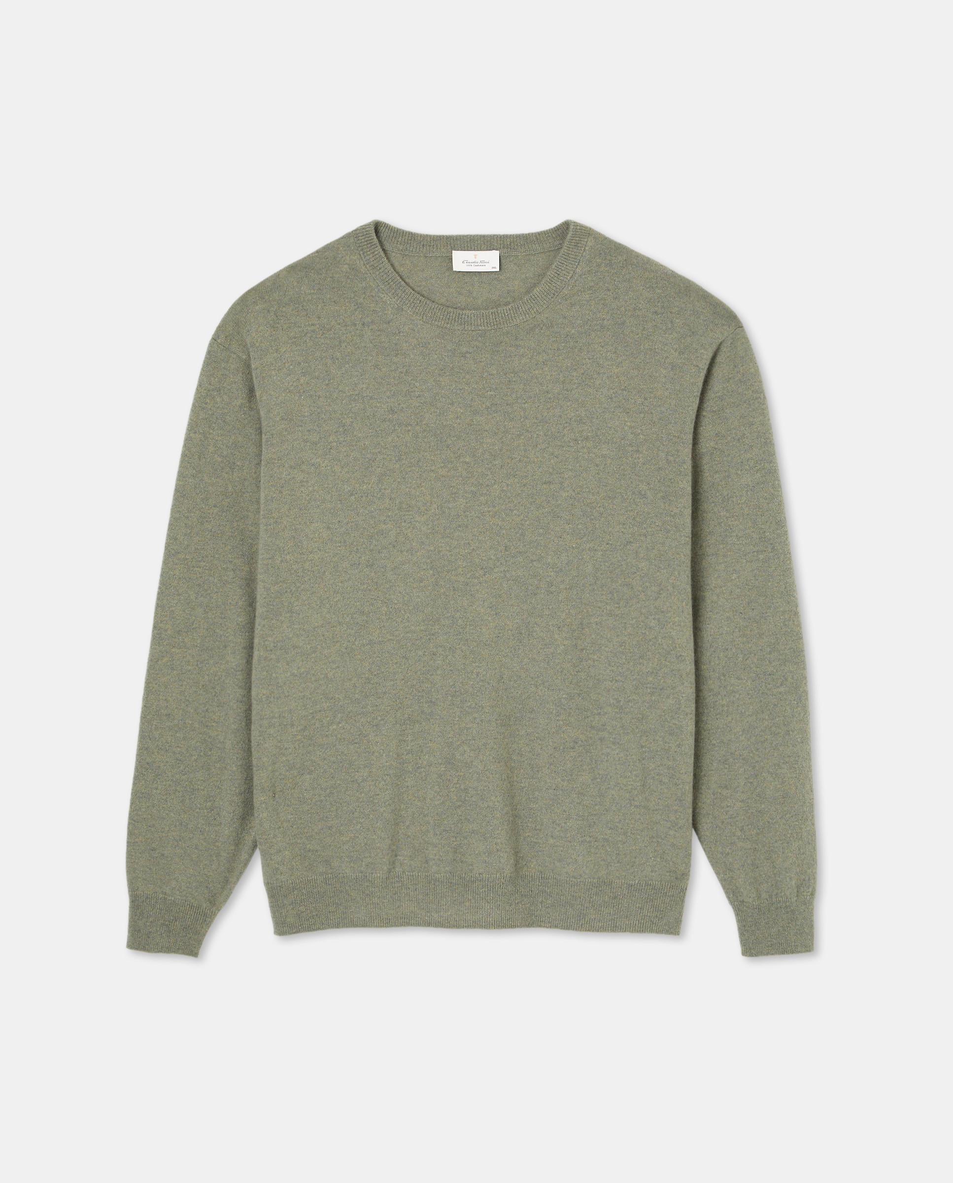 Jersey cuello redondo 100% cashmere hombre - Emidio Tucci - Verde claro Verde claro-4