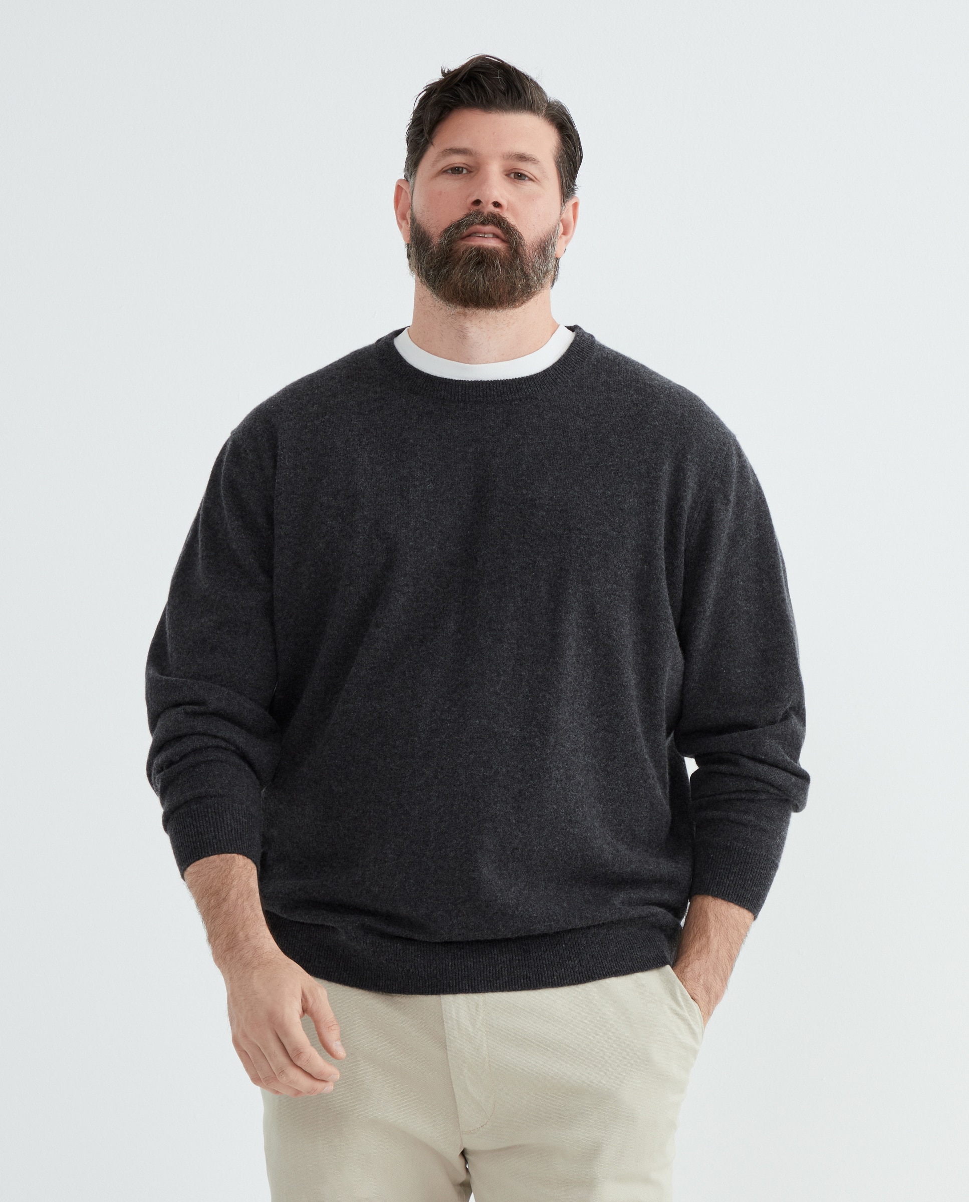 Jersey cuello redondo 100% cashmere hombre - Emidio Tucci - Gris oscuro Gris oscuro-2