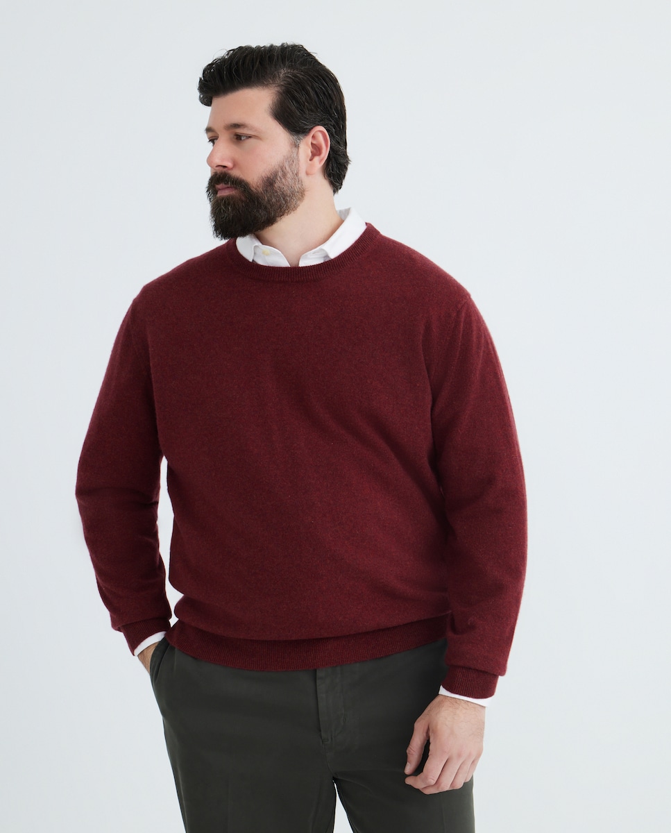 Camisola de Malha com Decote Redondo Lisa Caxemira Vermelho-1