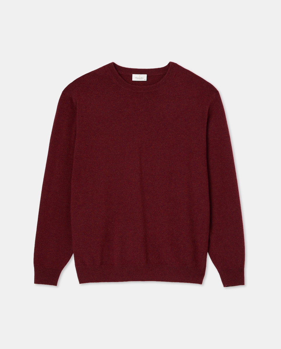 Camisola de Malha com Decote Redondo Lisa Caxemira Vermelho-4