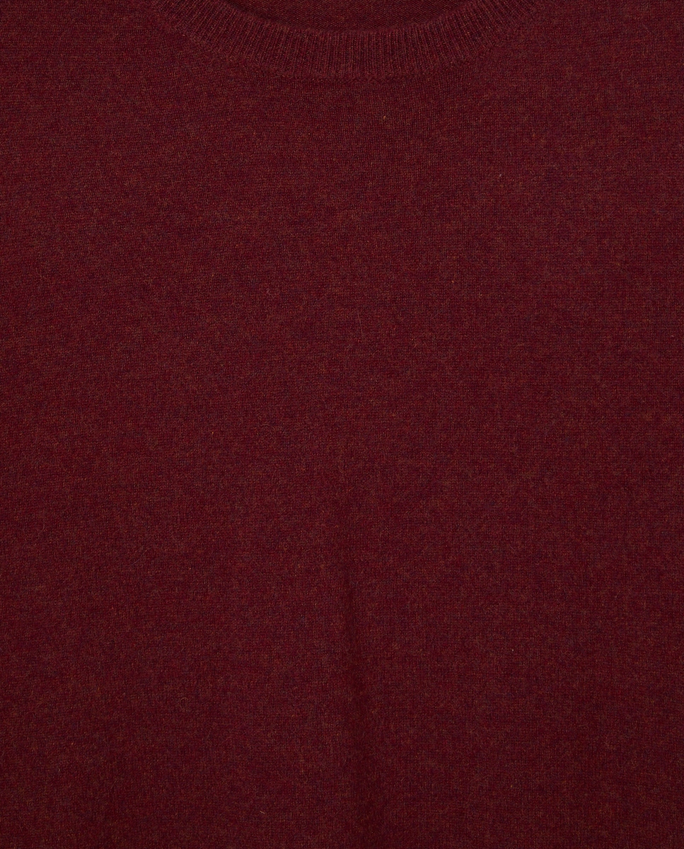 Camisola de Malha com Decote Redondo Lisa Caxemira Vermelho-5