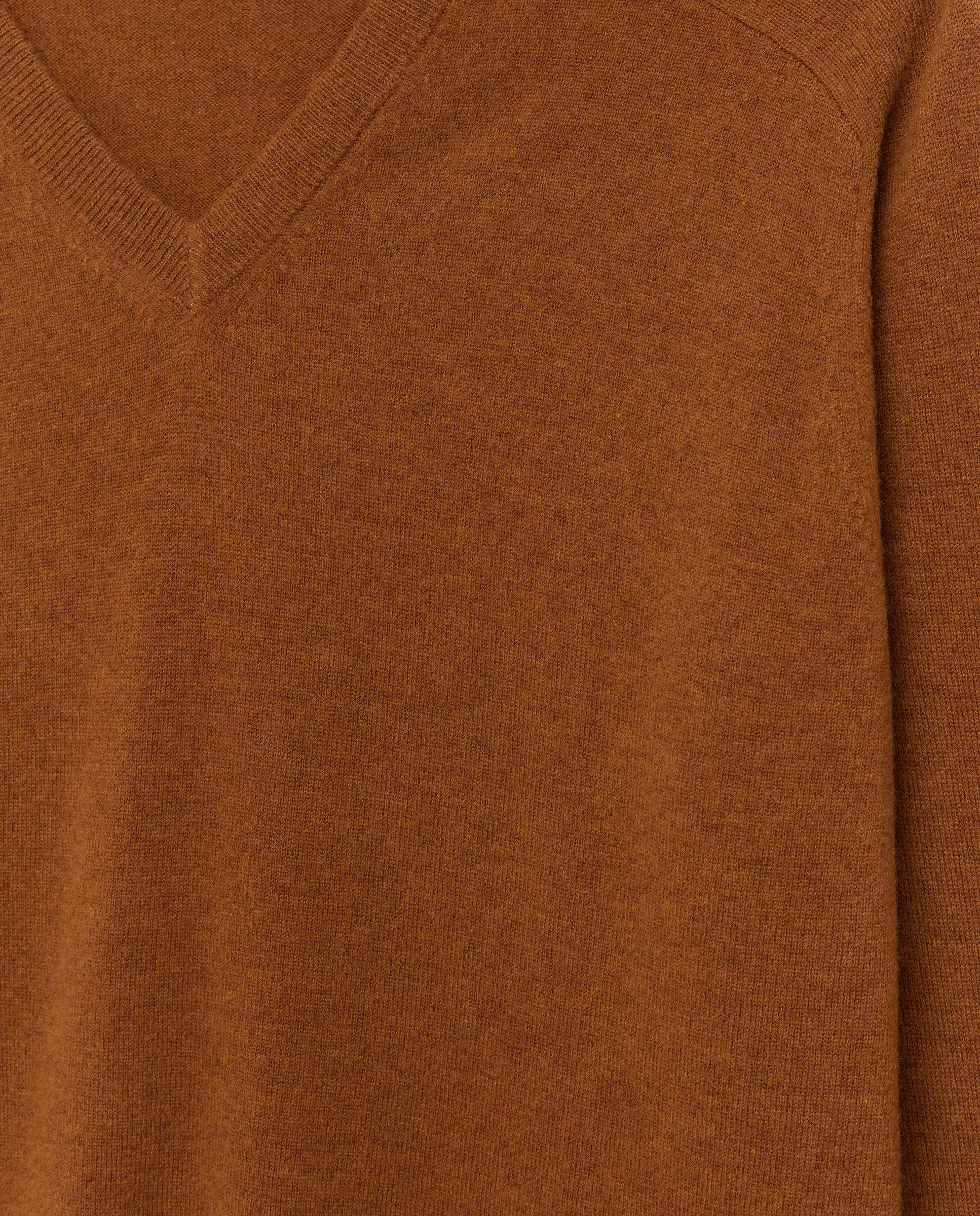 Jersey de hombre cuello pico liso lana cashmere tallas grandes - Emidio Tucci - Naranja Naranja-5