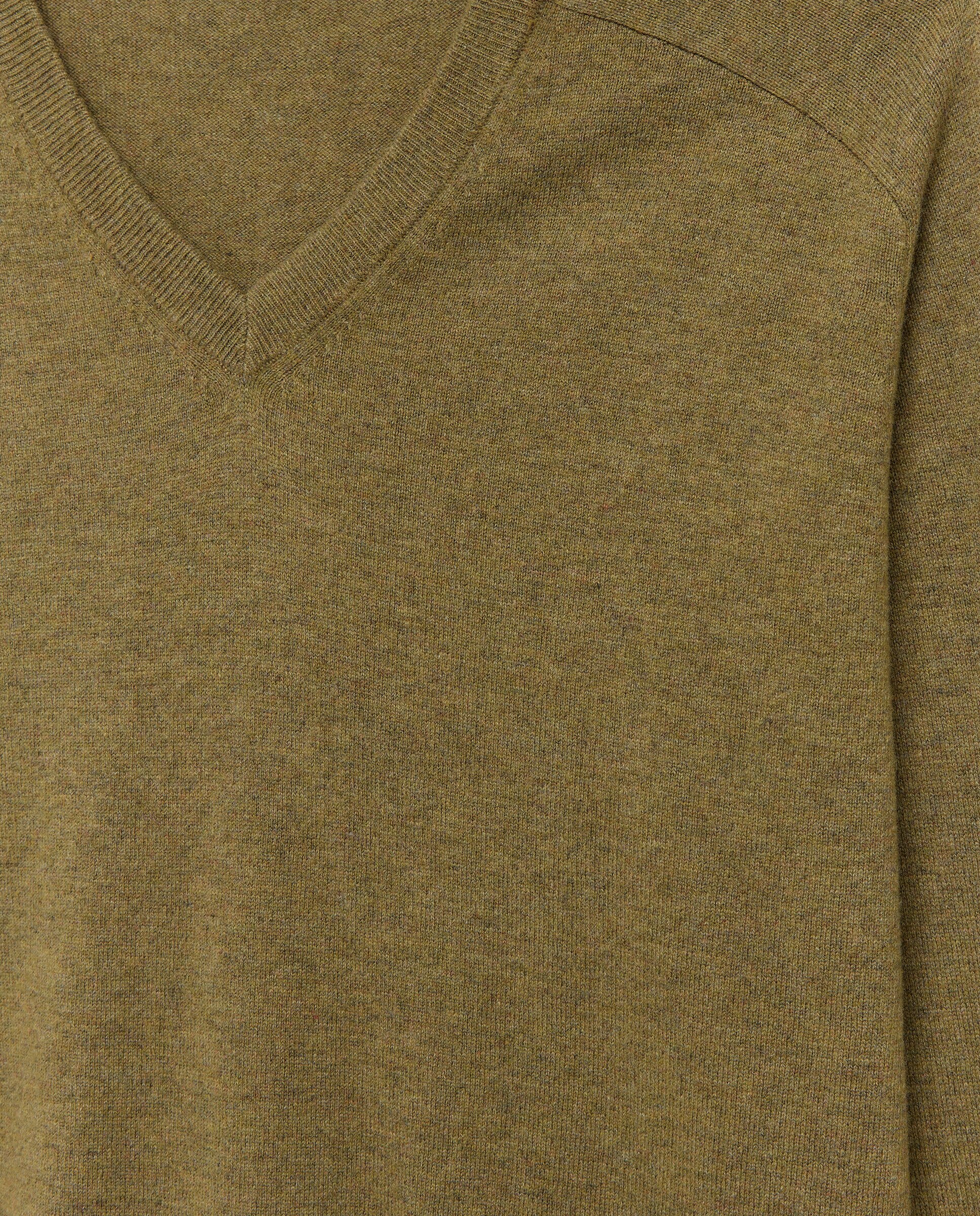Jersey de hombre cuello pico liso lana cashmere tallas grandes - Emidio Tucci - Kaki Kaki-5