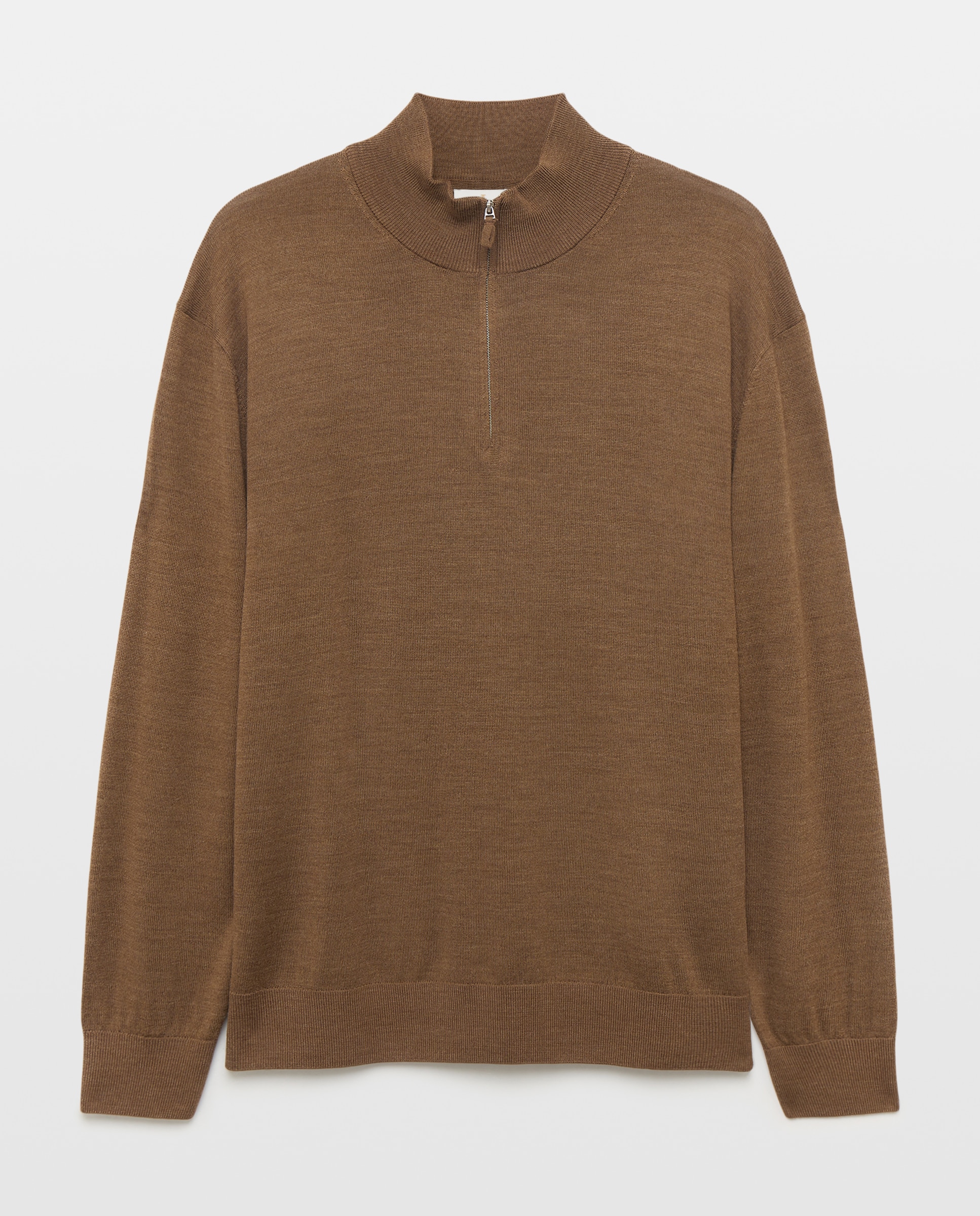 Jersey cuello semicisne lavable 100% lana merino hombre - Emidio Tucci - Marrón claro Marrón claro-5