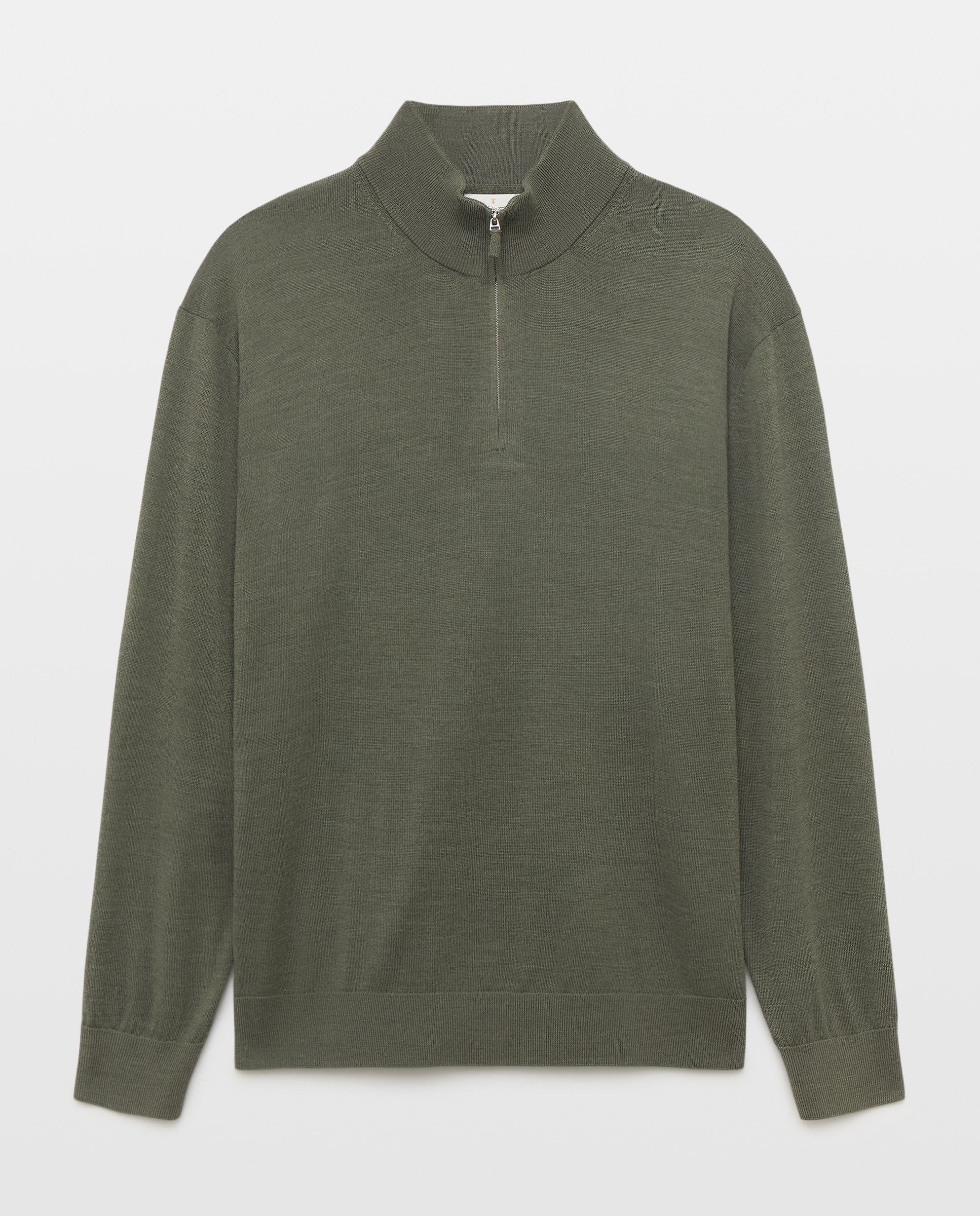 Jersey cuello semicisne lavable 100% lana merino hombre - Emidio Tucci - Kaki Kaki-4