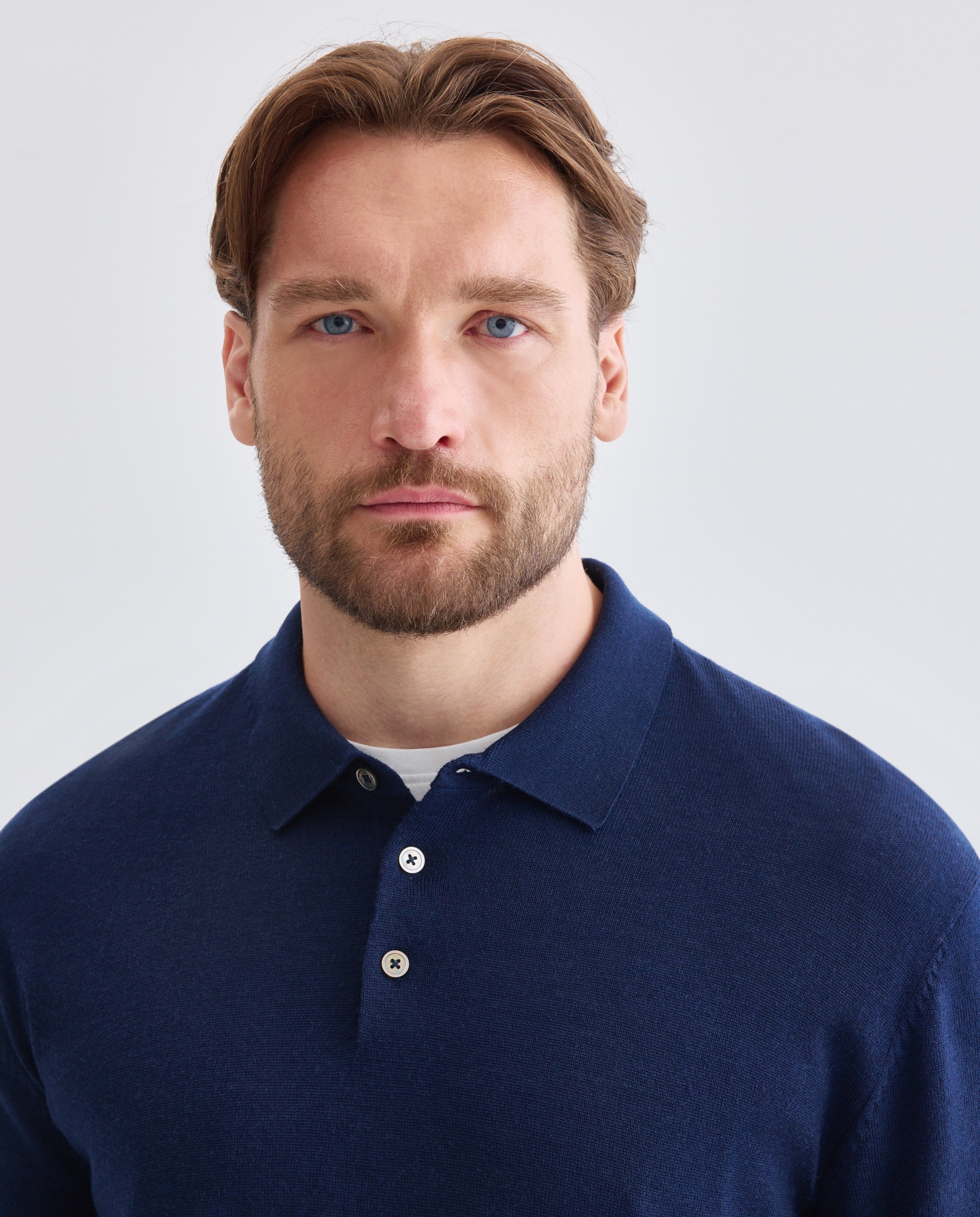 Jersey cuello cisne lavable 100% lana merino hombre - Emidio Tucci - Azul marino Azul marino-1