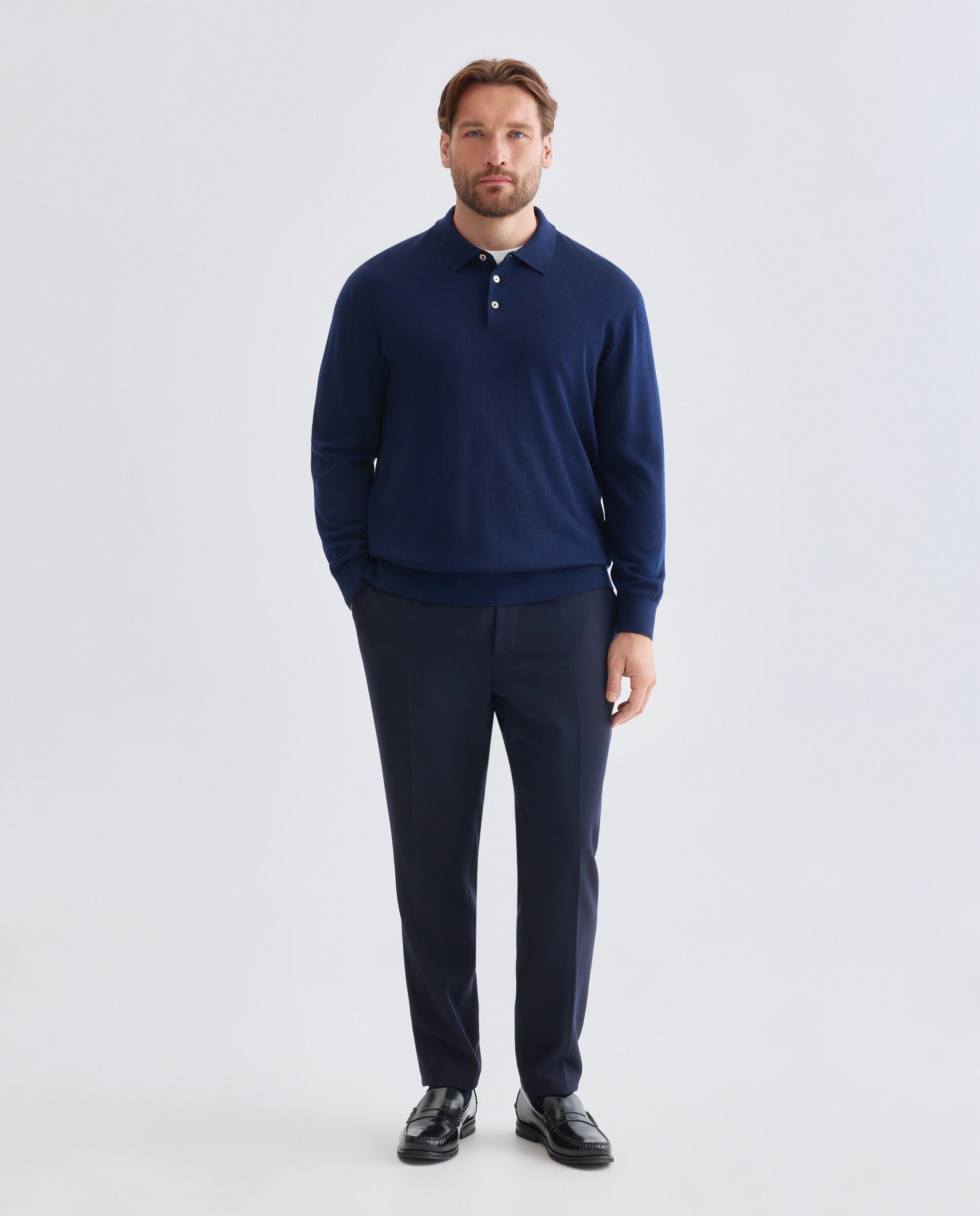 Jersey cuello cisne lavable 100% lana merino hombre - Emidio Tucci - Azul marino Azul marino-2