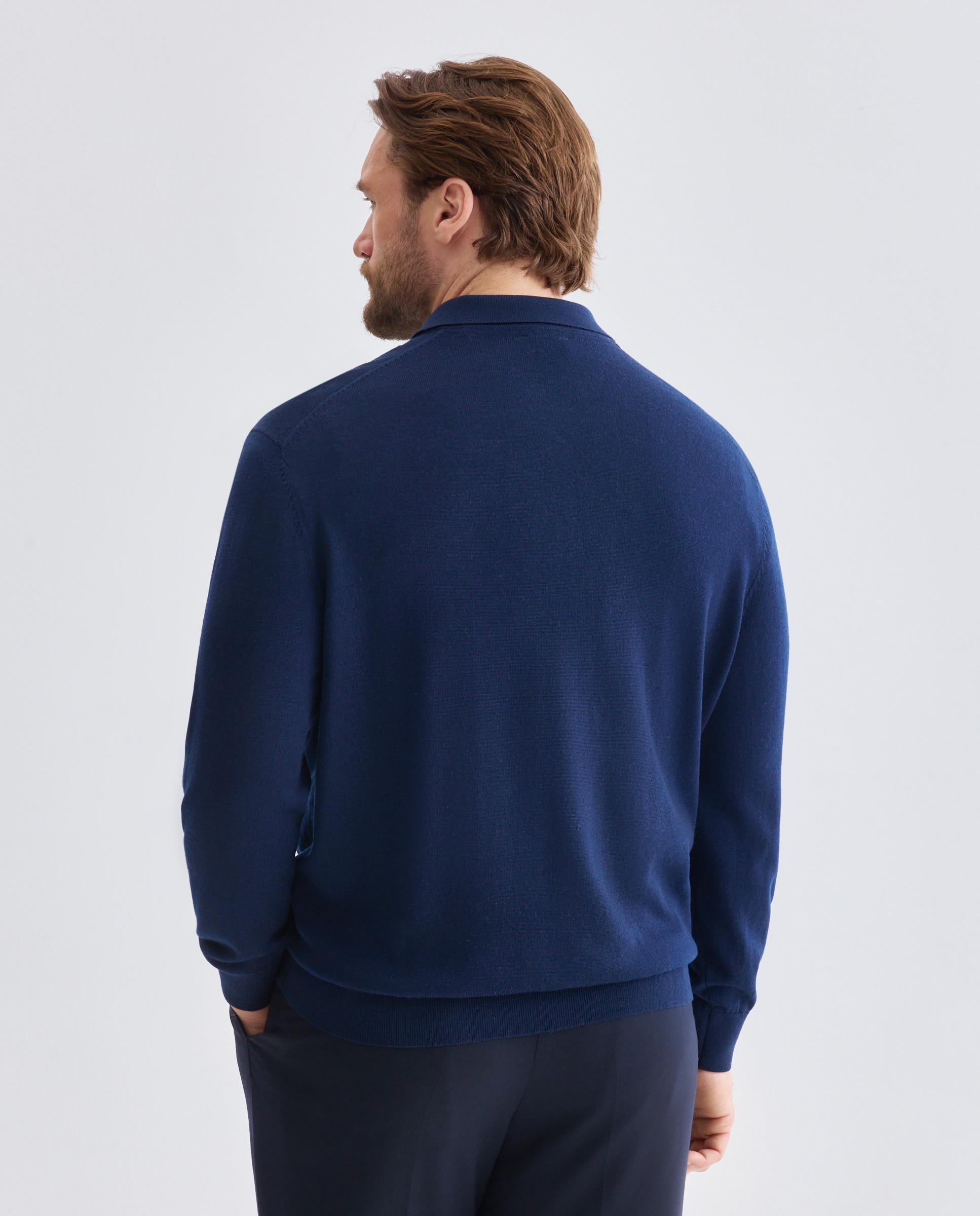 Jersey cuello cisne lavable 100% lana merino hombre - Emidio Tucci - Azul marino Azul marino-4