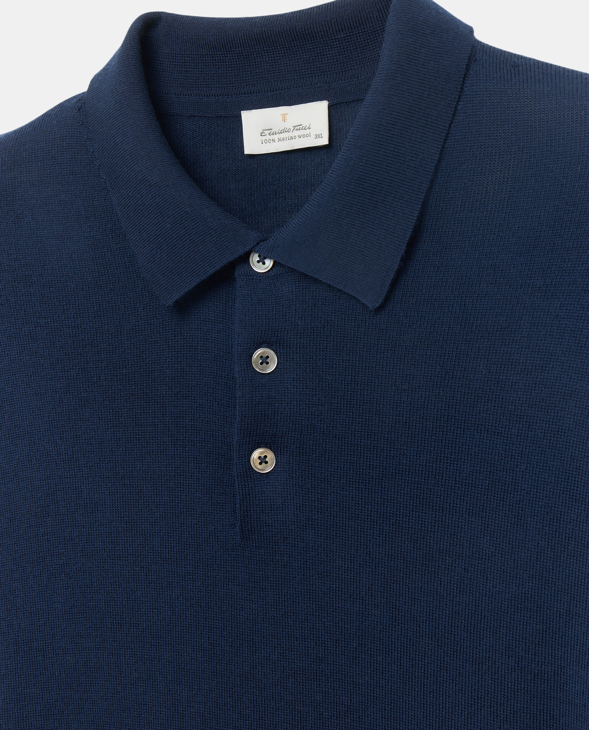 Jersey cuello cisne lavable 100% lana merino hombre - Emidio Tucci - Azul marino Azul marino-6
