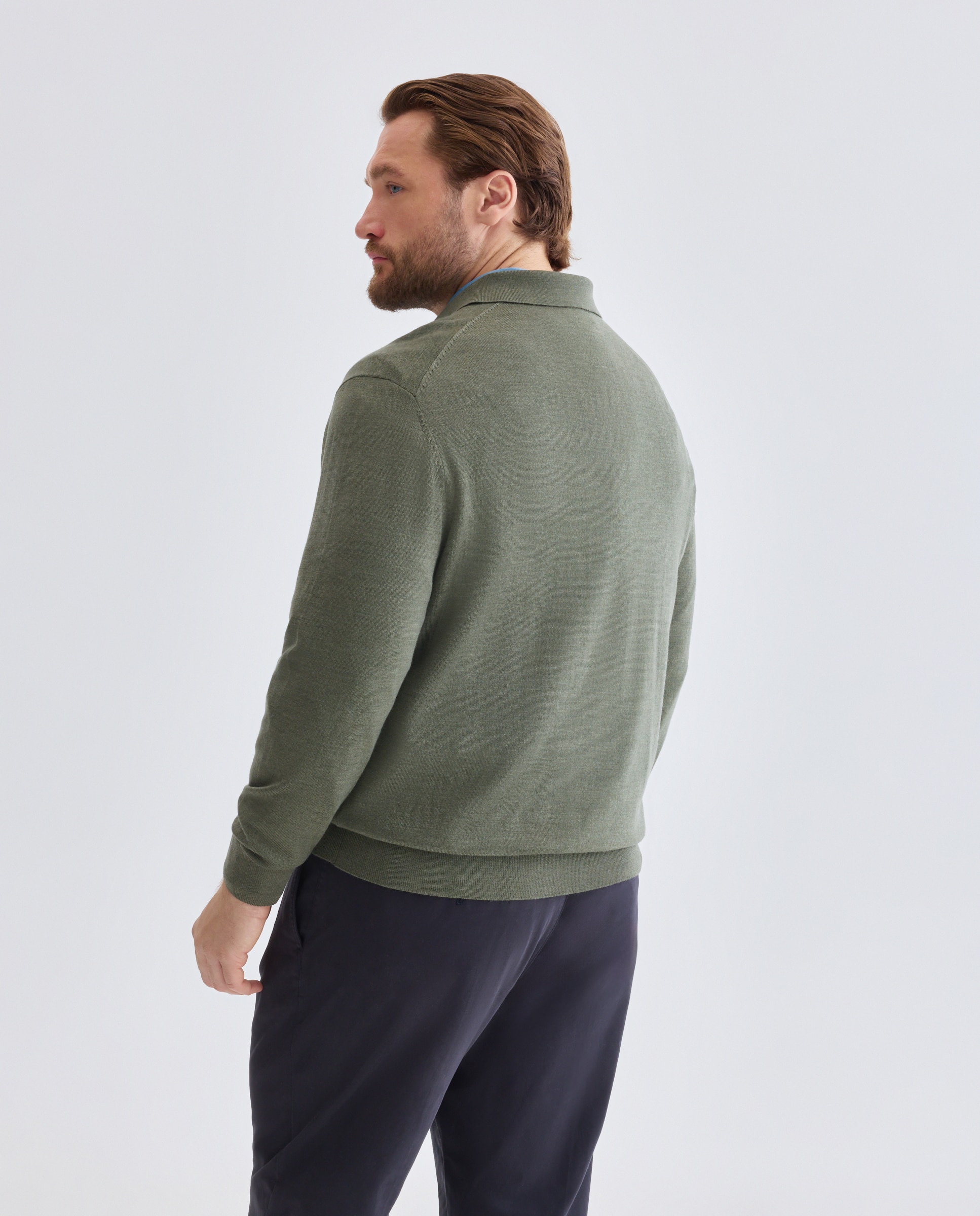 Jersey cuello cisne lavable 100% lana merino hombre - Emidio Tucci - Kaki Kaki-3