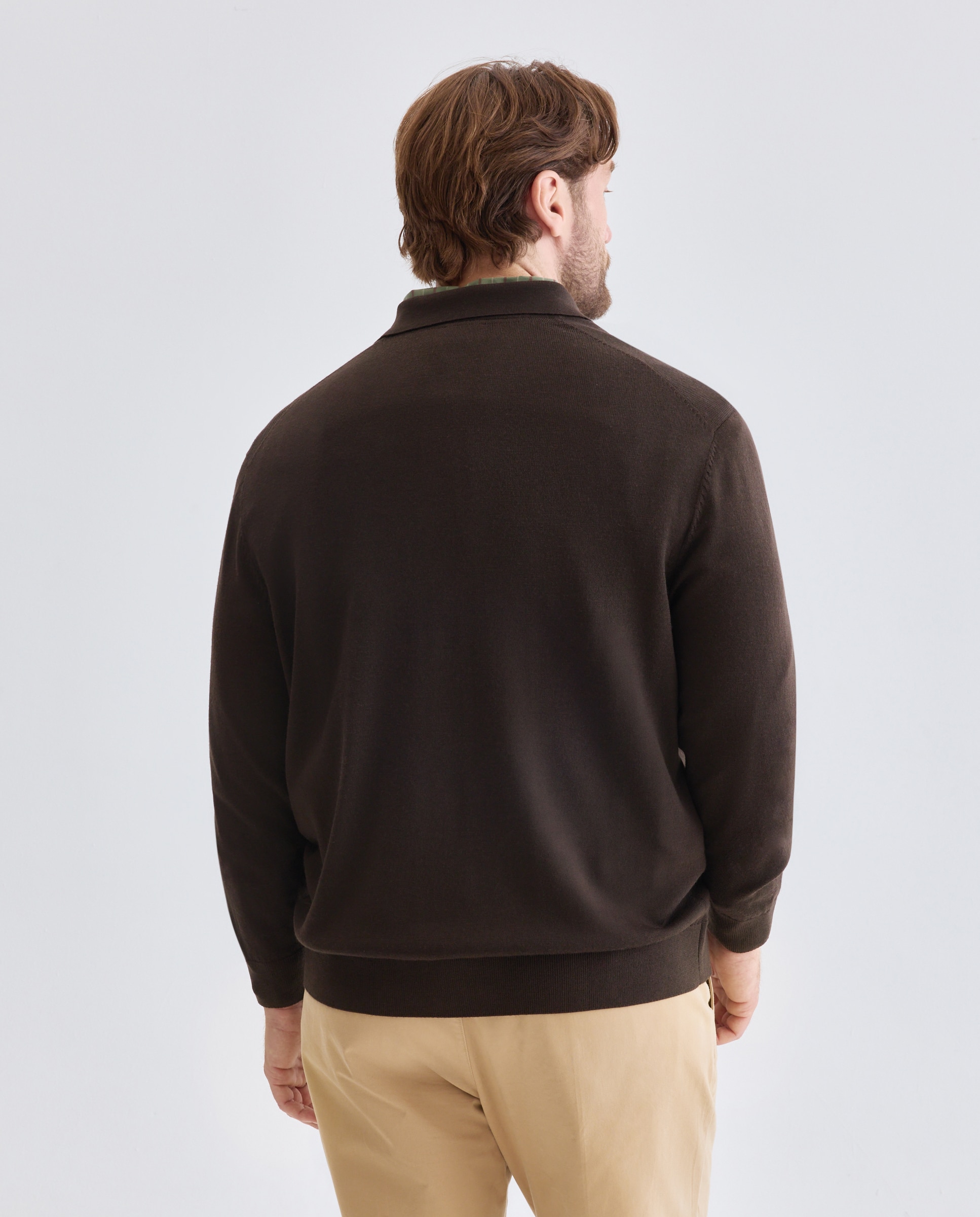 Jersey cuello cisne lavable 100% lana merino hombre - Emidio Tucci - Marrón oscuro Marrón oscuro-2