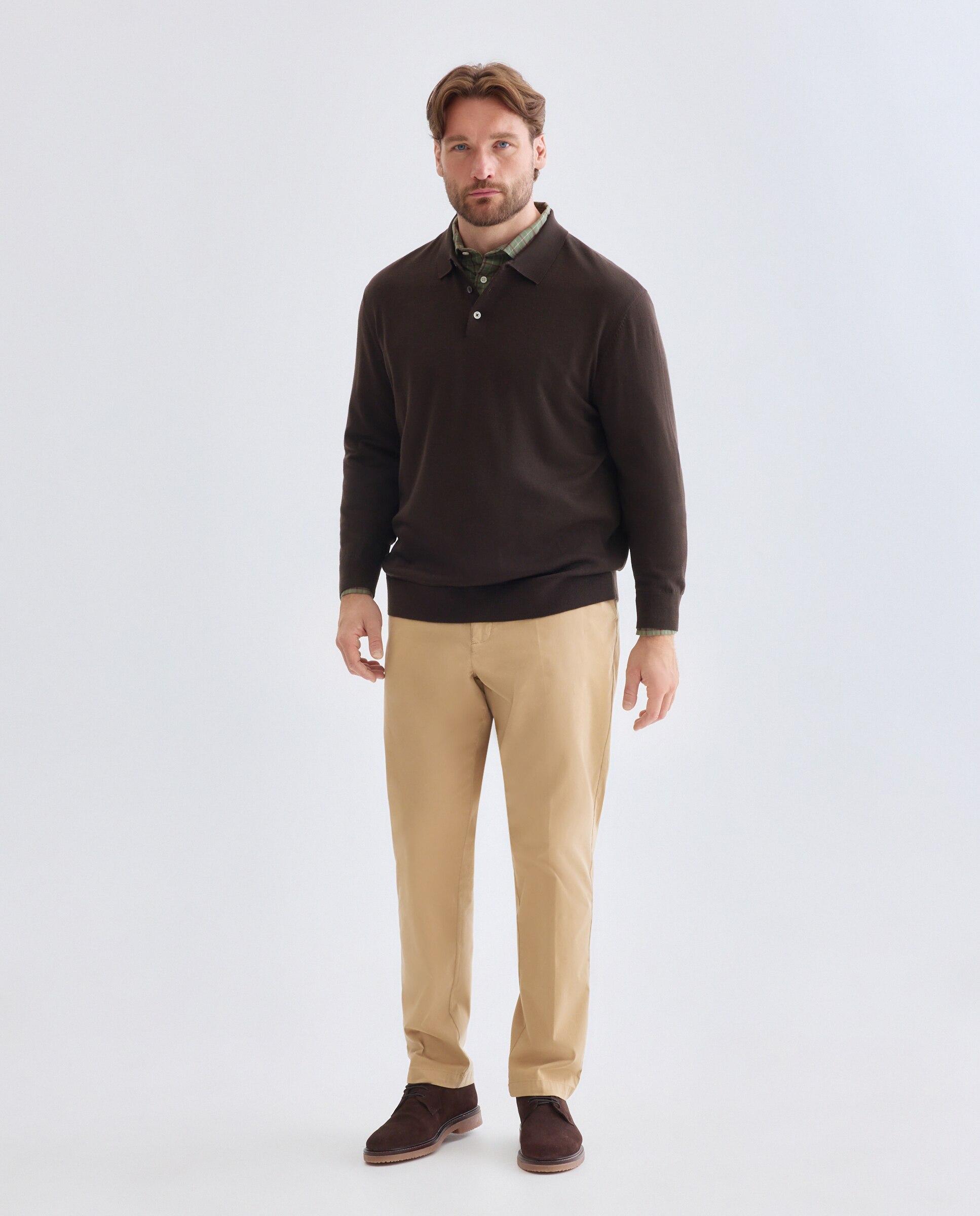Jersey cuello cisne lavable 100% lana merino hombre - Emidio Tucci - Marrón oscuro Marrón oscuro-3