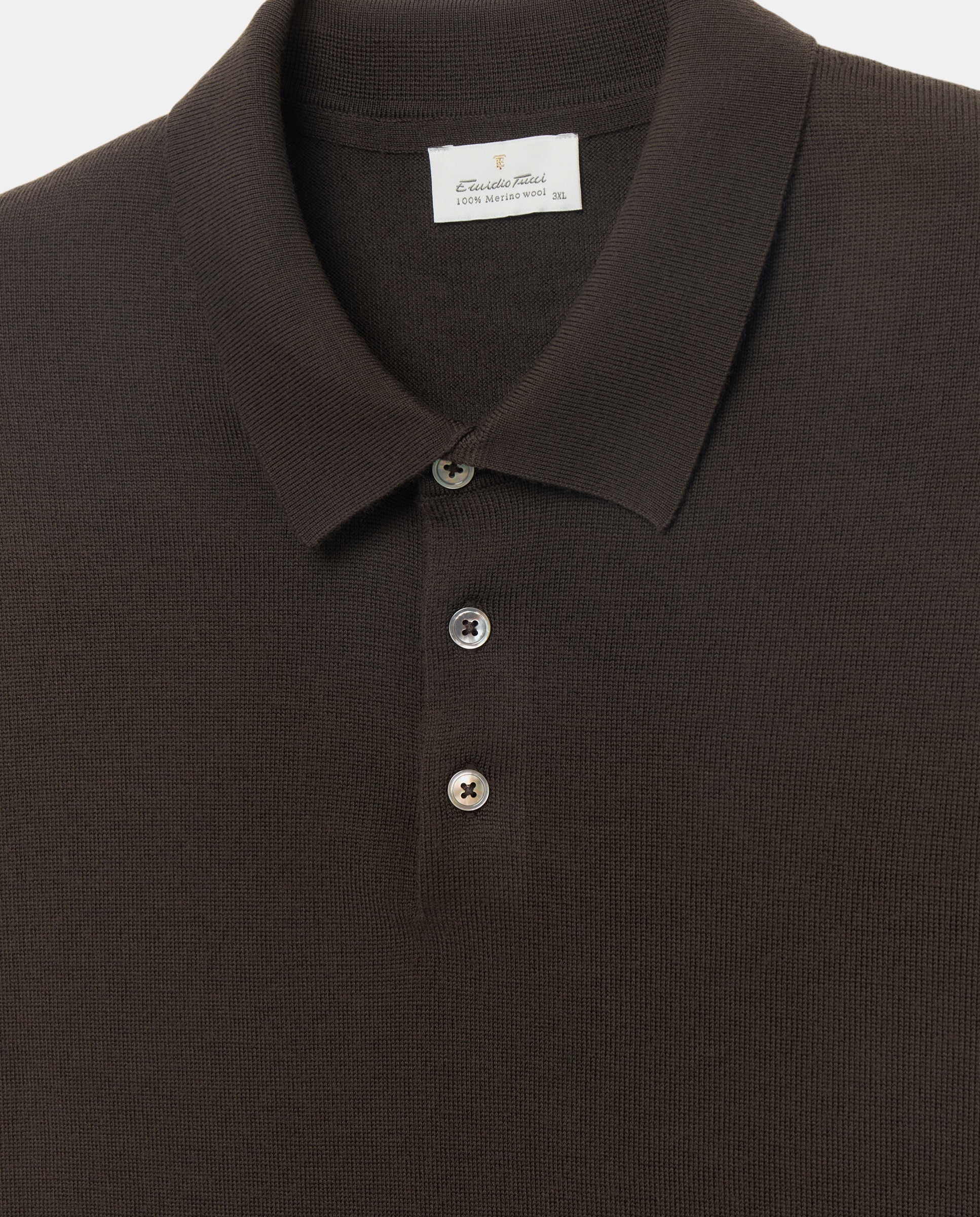 Jersey cuello cisne lavable 100% lana merino hombre - Emidio Tucci - Marrón oscuro Marrón oscuro-6