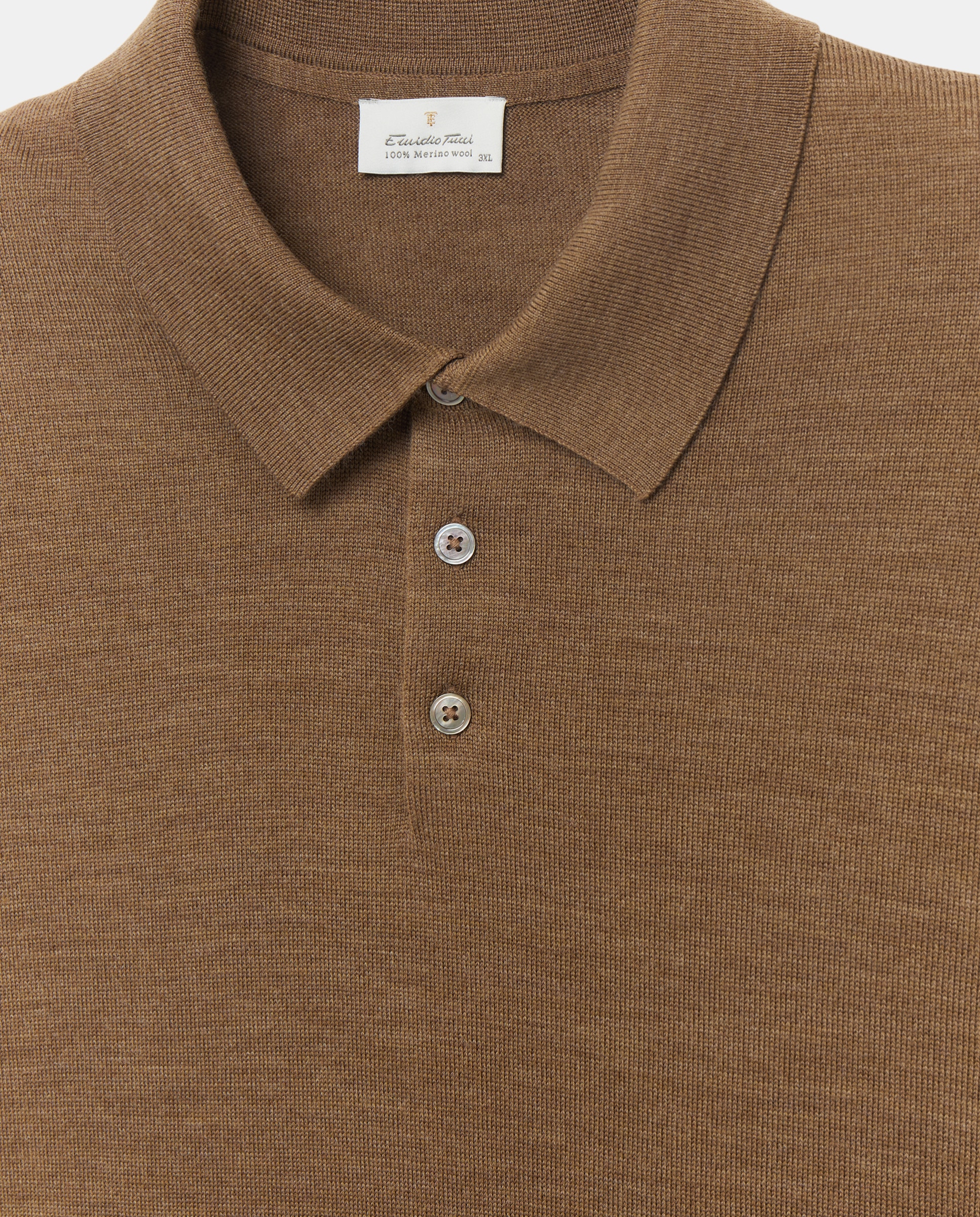 Jersey cuello cisne lavable 100% lana merino hombre - Emidio Tucci - Marrón claro Marrón claro-6