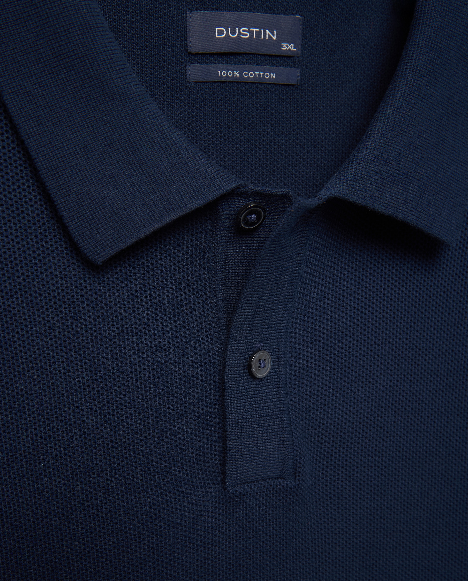 Sueter cuello polo talla grande hombre. - Dustin - Azul marino Azul marino-5