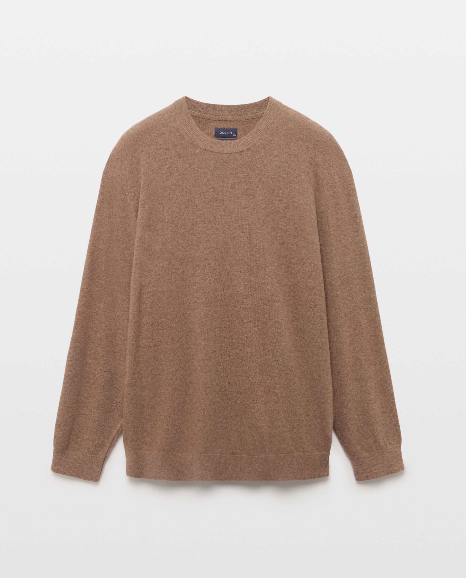Jersey cuello redondo liso100% lambswool de hombre de tallas grandes - Dustin - Marrón claro Marrón claro-4