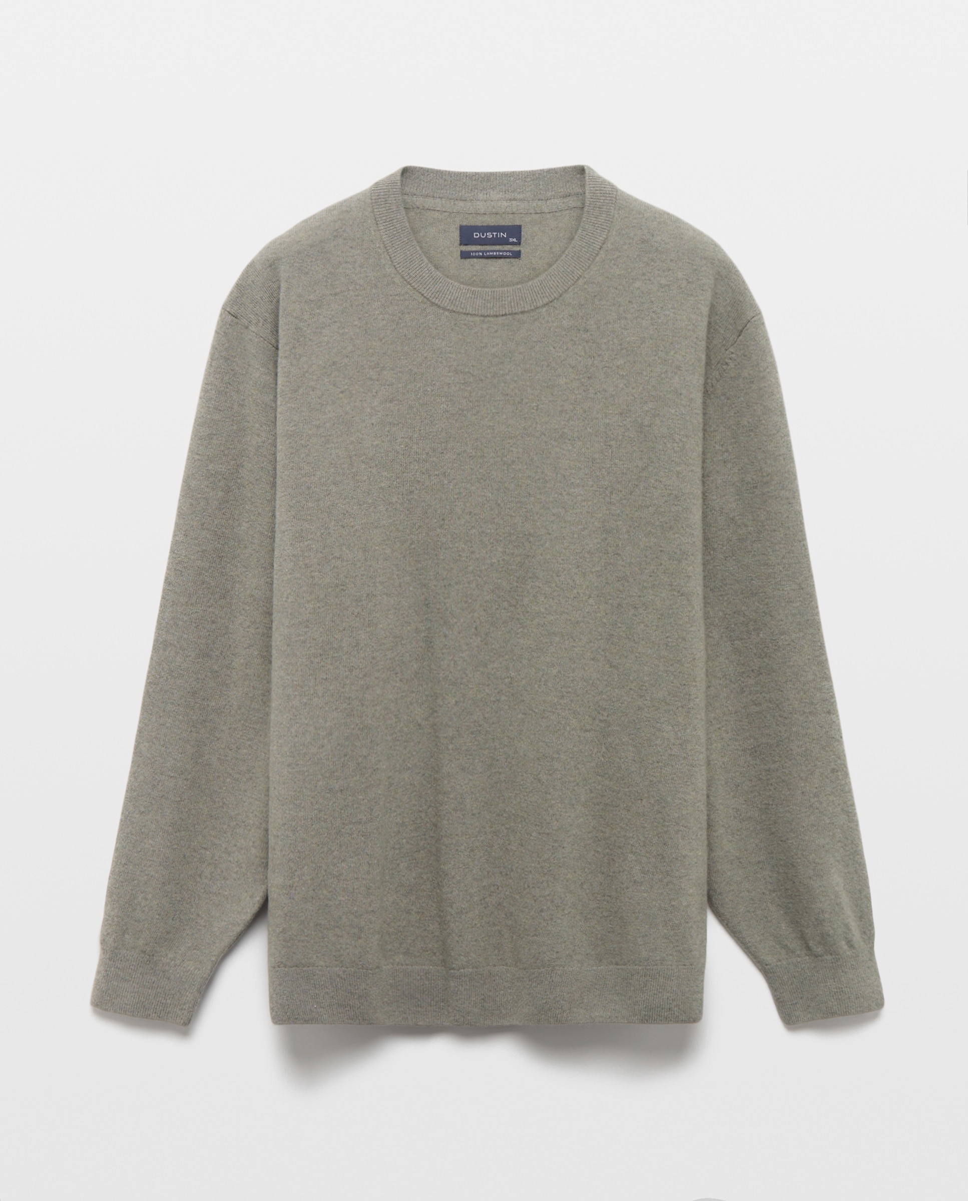 Jersey cuello redondo liso100% lambswool de hombre de tallas grandes - Dustin - Verde claro Verde claro-4