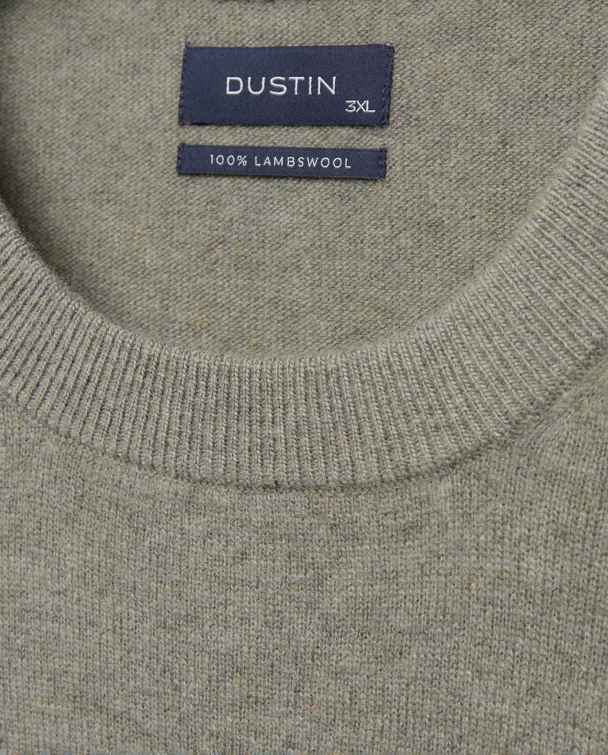 Jersey cuello redondo liso100% lambswool de hombre de tallas grandes - Dustin - Verde claro Verde claro-5