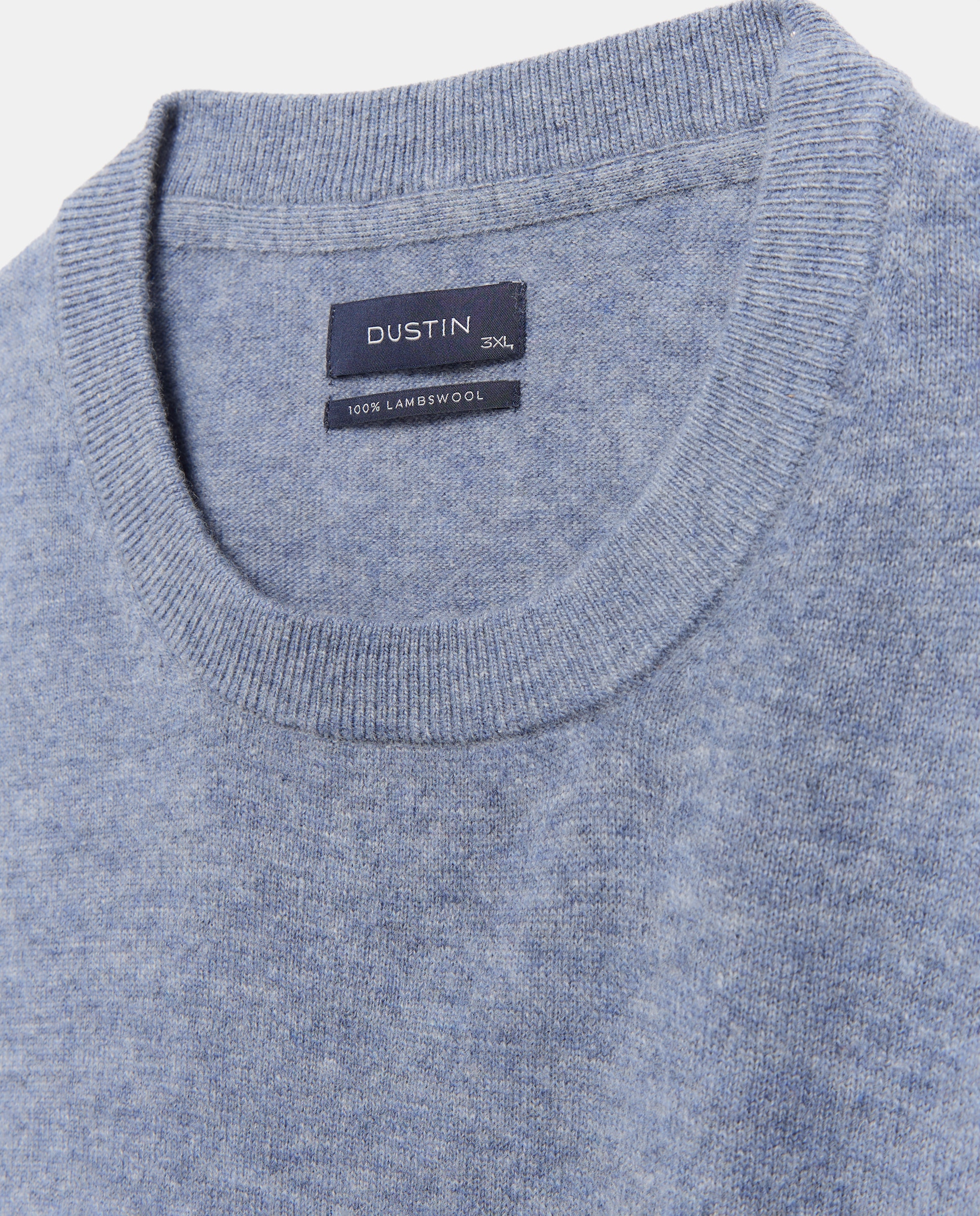Camisola Básica de Gola Redonda Tamanhos Grandes Azul-claro-6