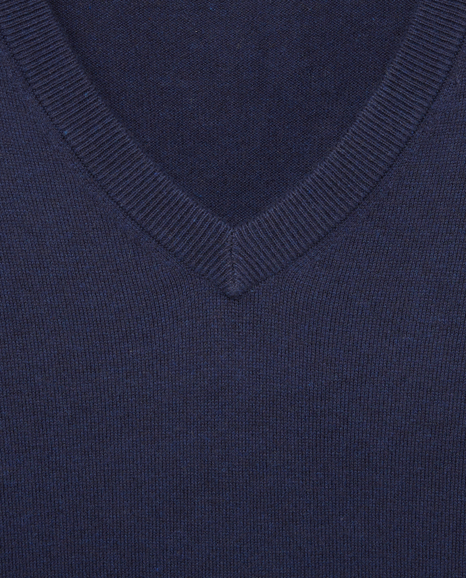 Jersey cuello pico liso algodón - Dustin - cashmere de hombre de tallas grandes - Azul marino Azul marino-6
